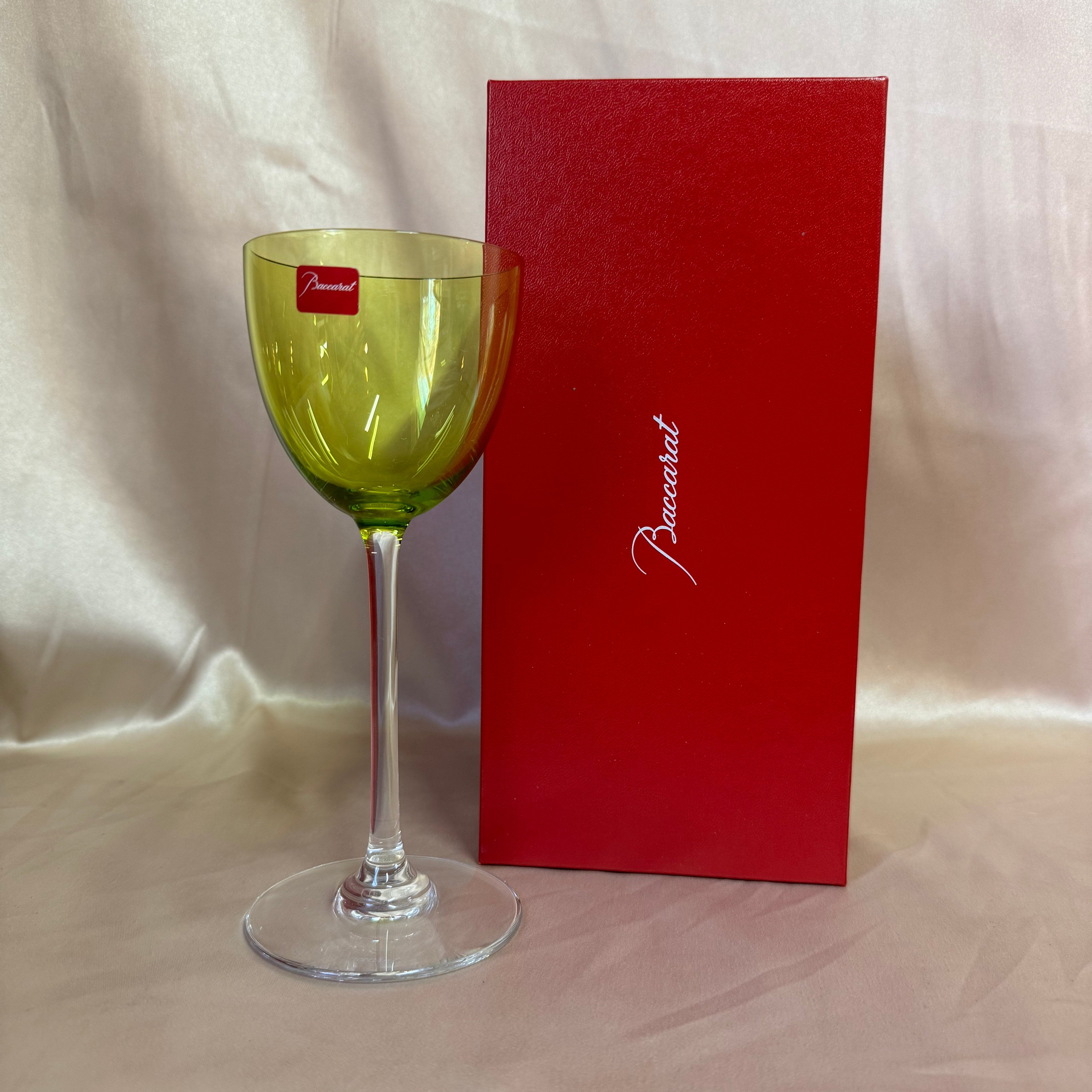 New Old Stock Baccarat Perfection Yellow Wine Glass 1123133