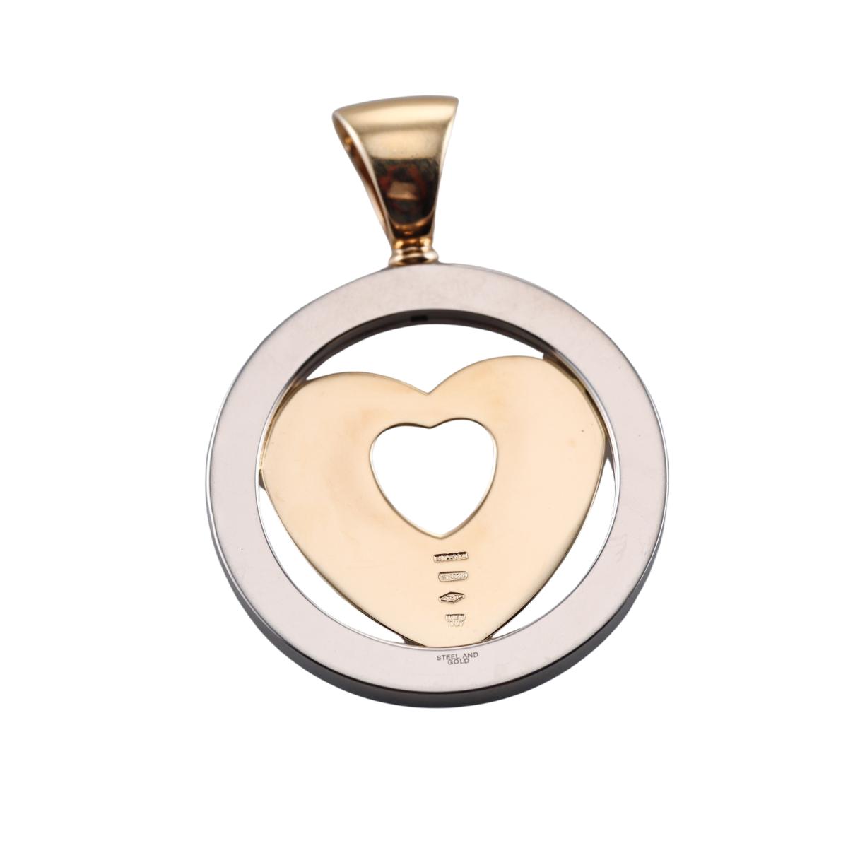 Bvlgari Bulgari 18k Gold Steel Tondo Heart Pendant