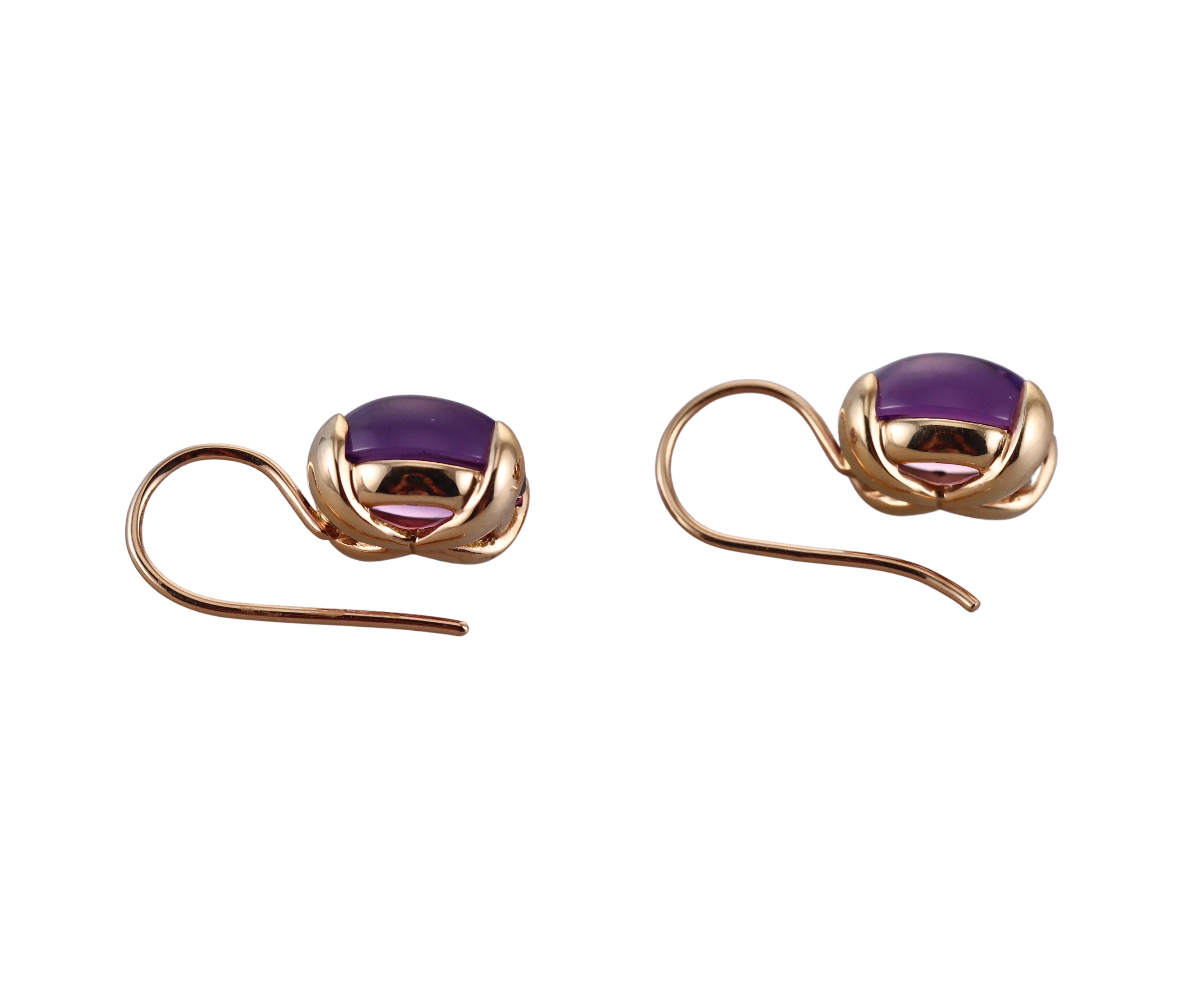 Bucherer 18k Rose Gold Amethyst Earrings