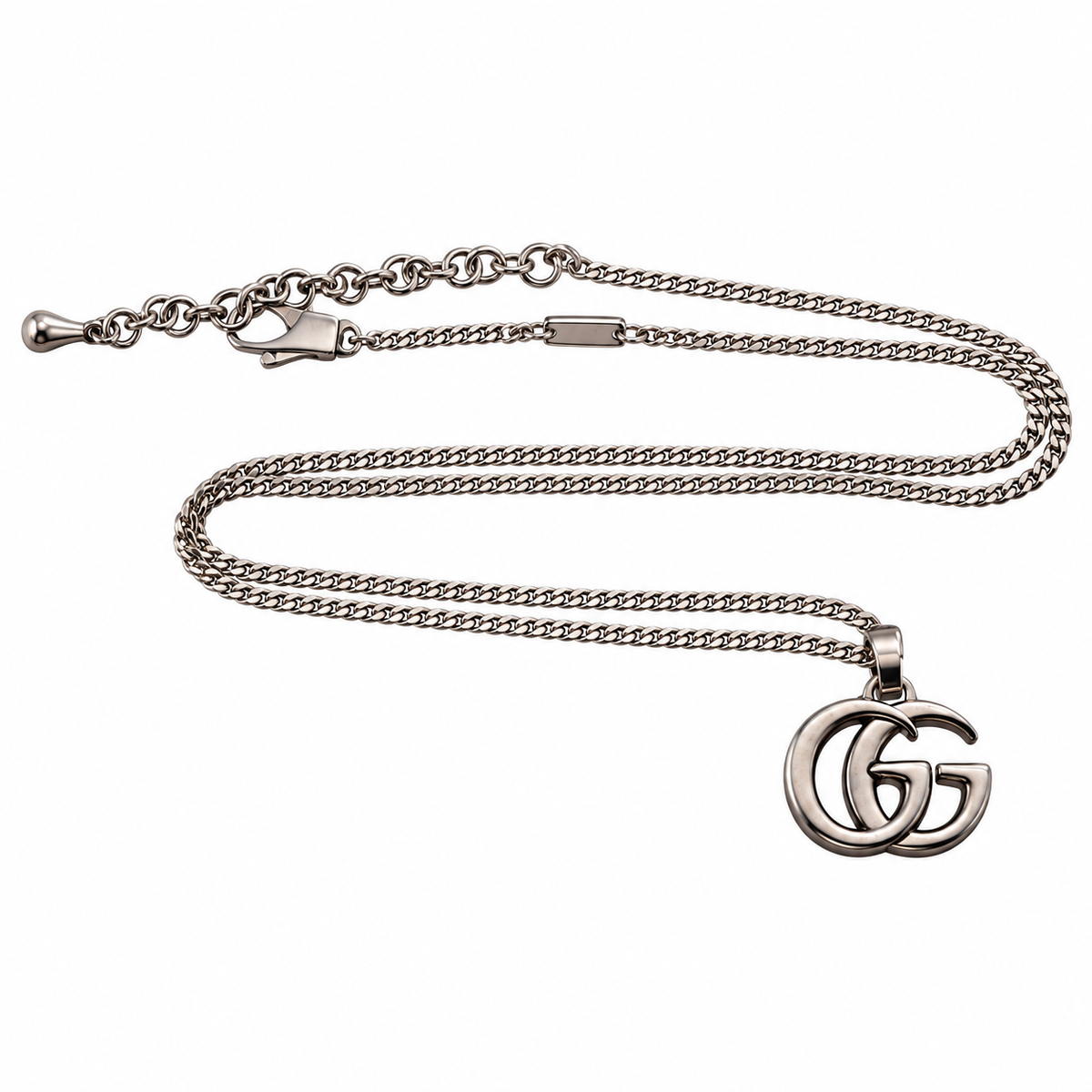 Gucci Marmont GG Pendant Sterling Silver Necklace