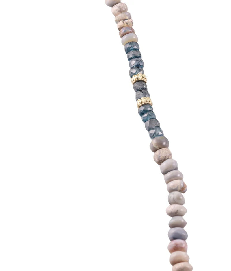 Armenta Old World Gold Sterling Silver Turquoise Boulder Opal Bead Necklace