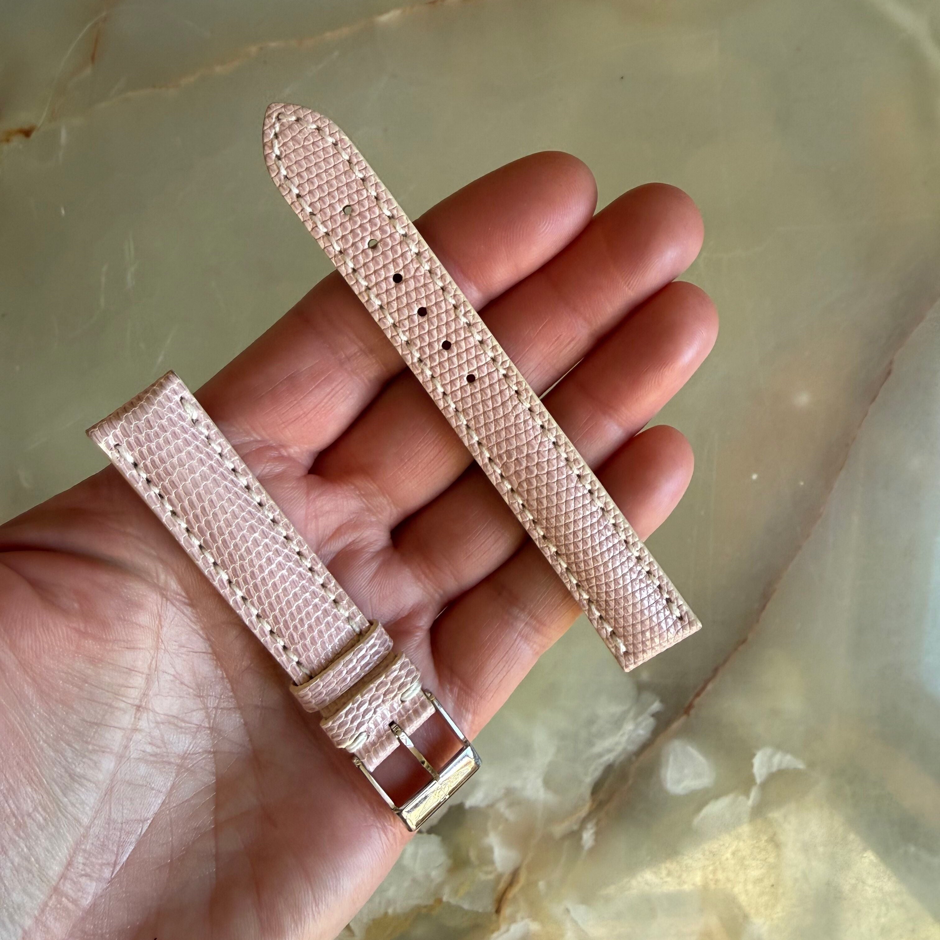 Authentic 102Z Breitling Pink Lizard Watch Strap Band 15mm w Buckle