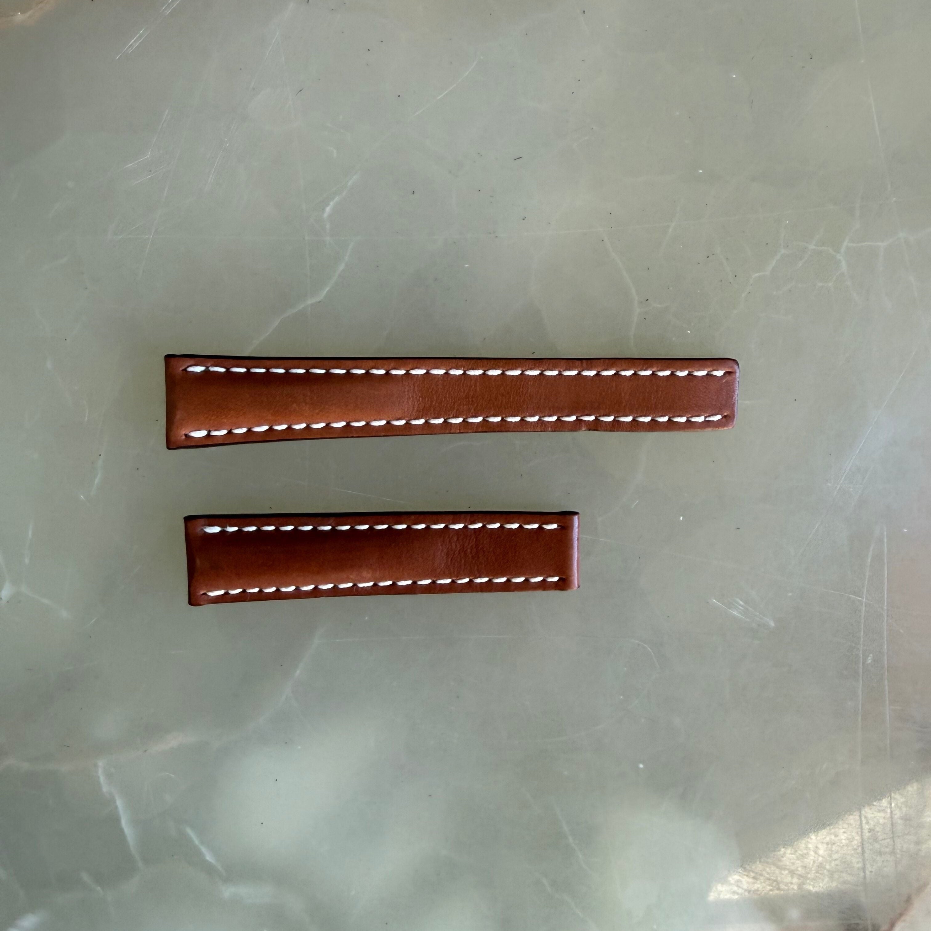 Authentic 413X Breitling Brown Leather Watch Strap Band 18mm