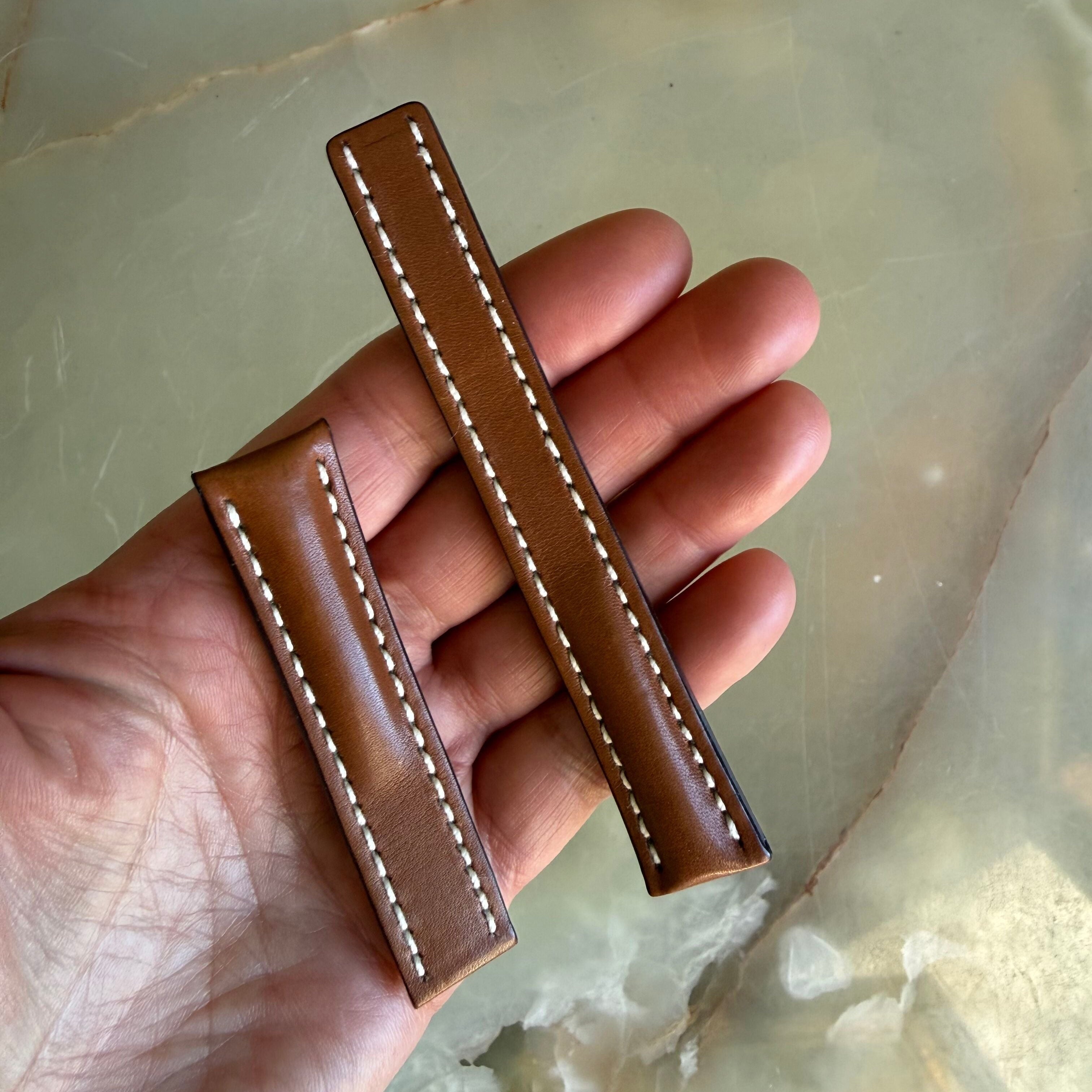 Authentic 413X Breitling Brown Leather Watch Strap Band 18mm