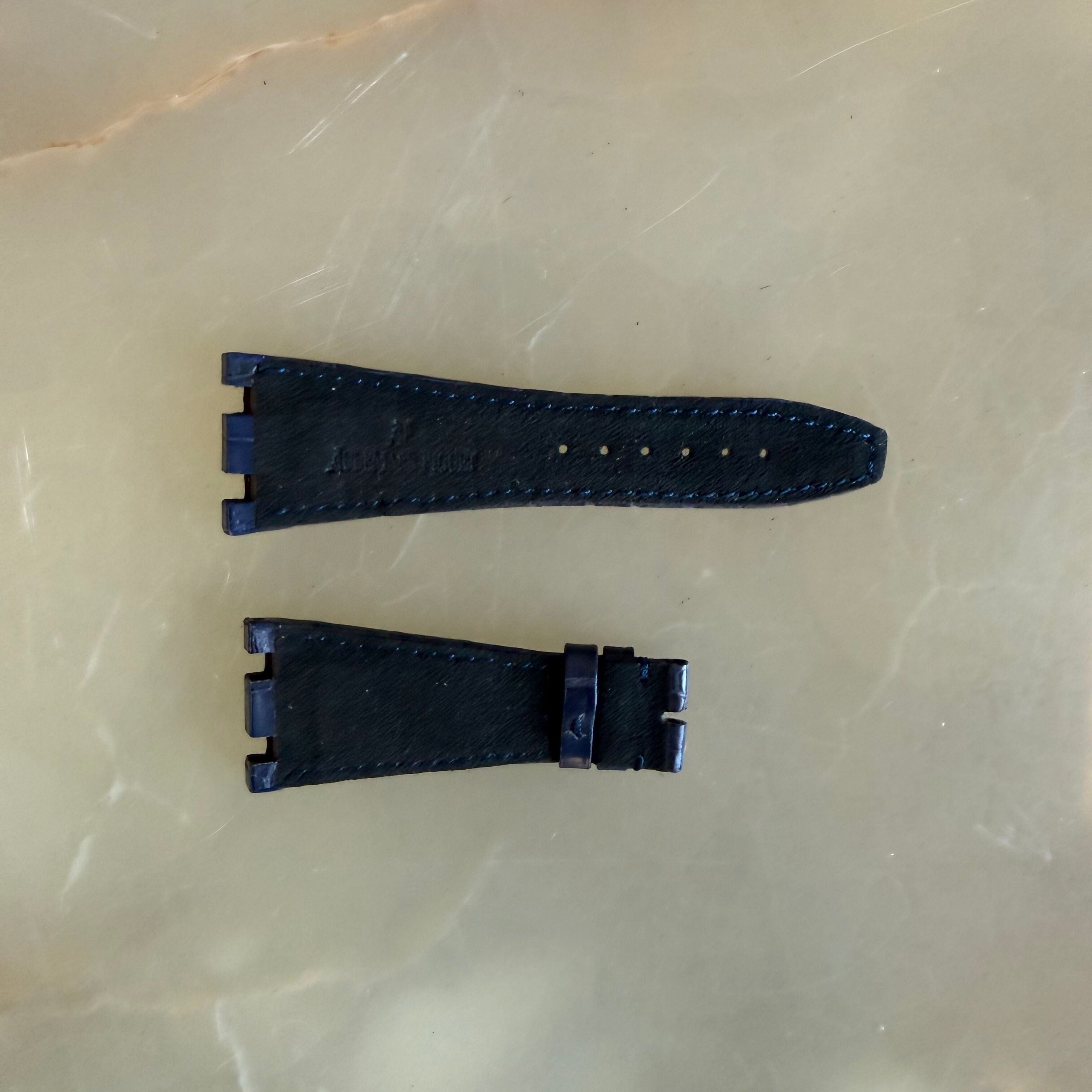 Authentic Audemars Piguet Royal Oak Blue Crocodile Watch Band Strap 28mm