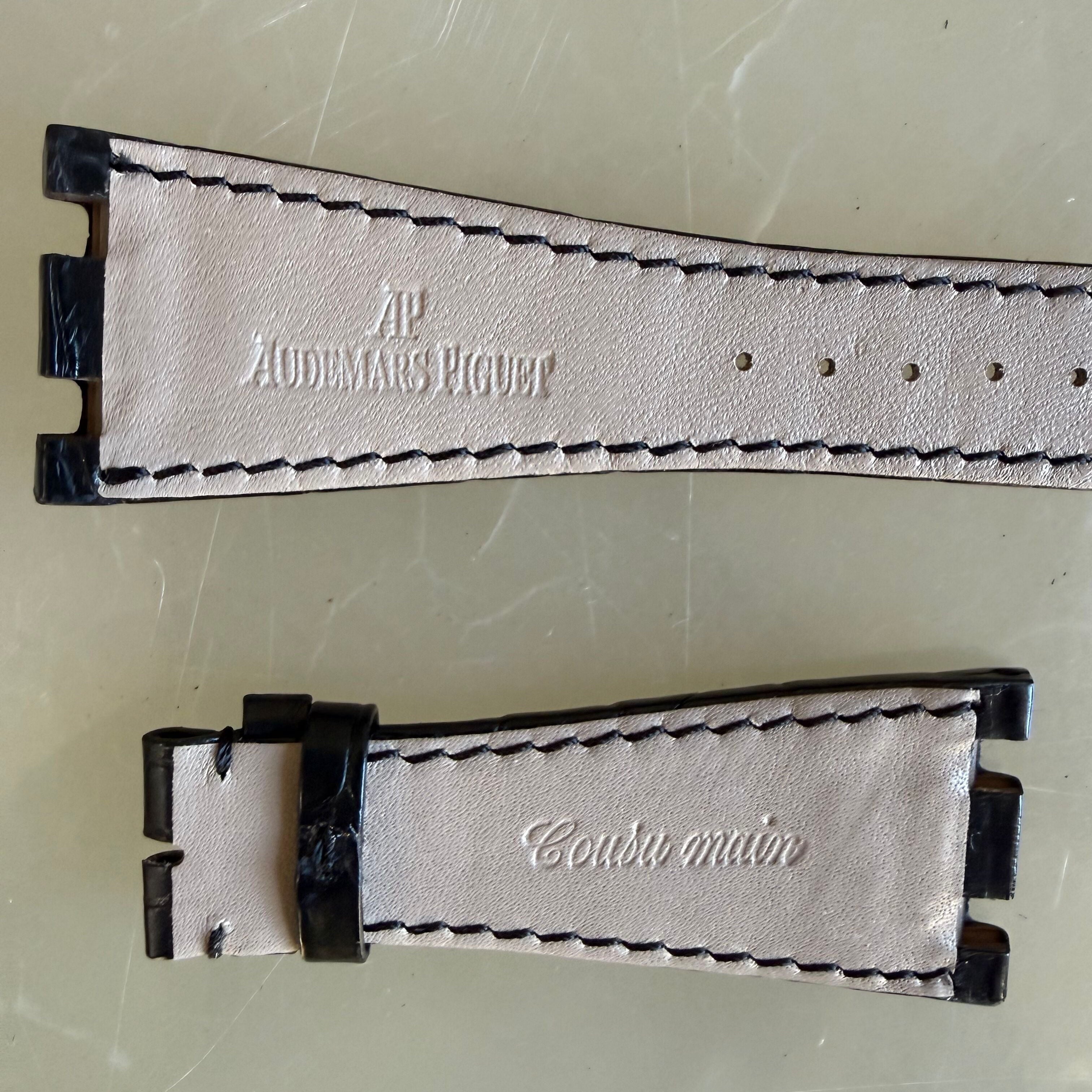 Authentic Audemars Piguet Royal Oak Offshore Black Alligator Watch Strap Band