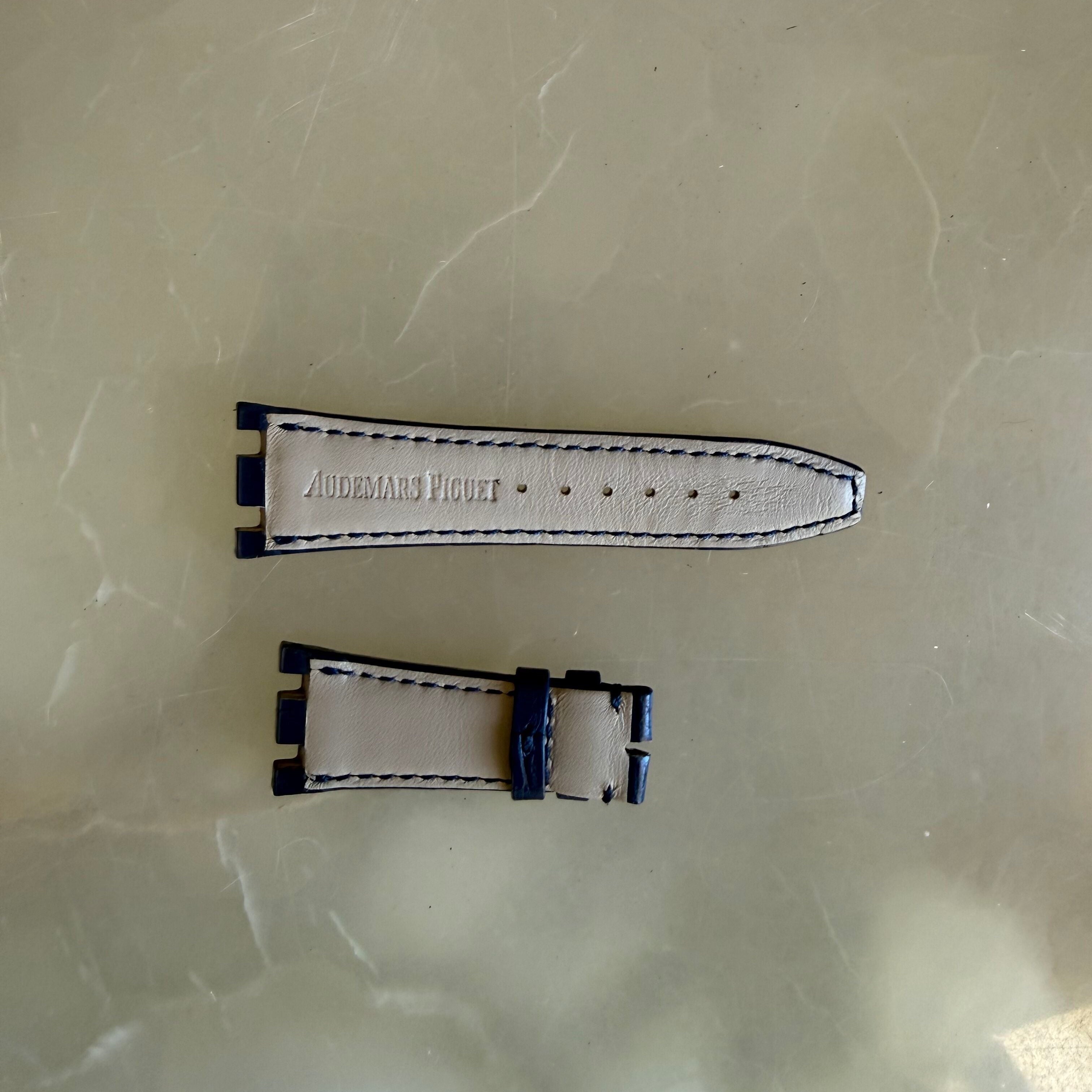 Authentic Audemars Piguet Royal Oak Offshore Blue Alligator Watch Band Strap