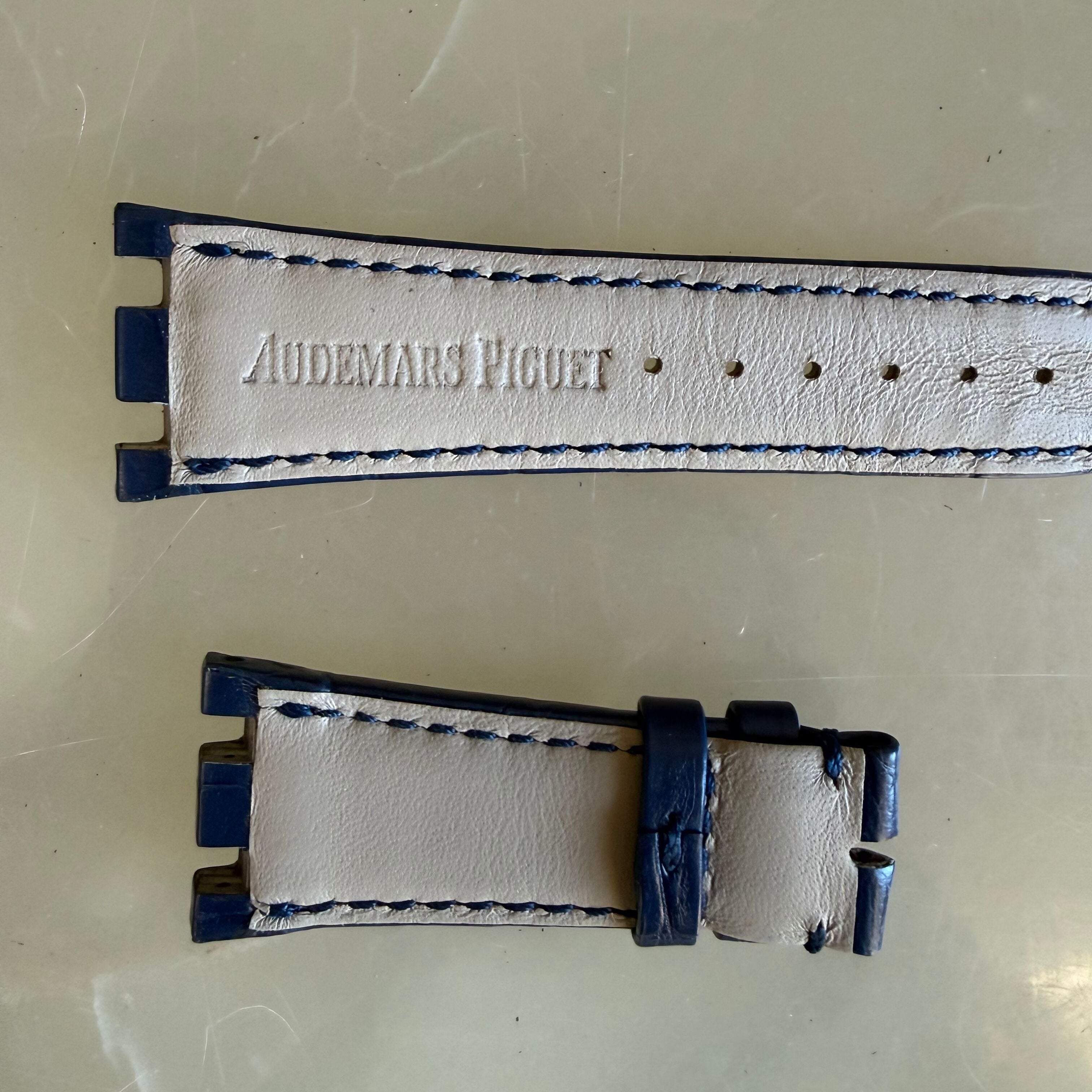 Authentic Audemars Piguet Royal Oak Offshore Blue Alligator Watch Band Strap