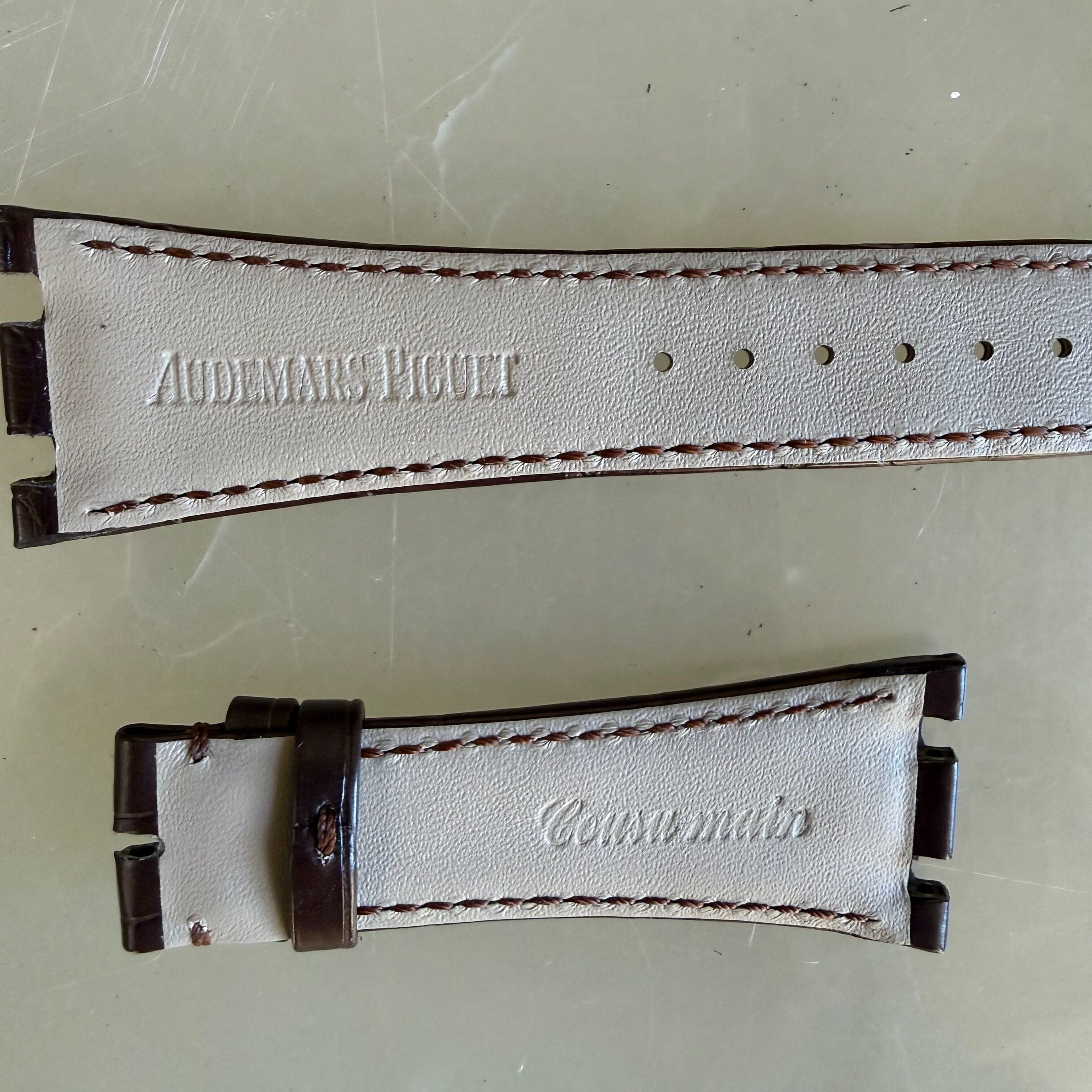 Authentic Audemars Piguet Royal Oak Offshore Brown Alligator Watch Band Strap