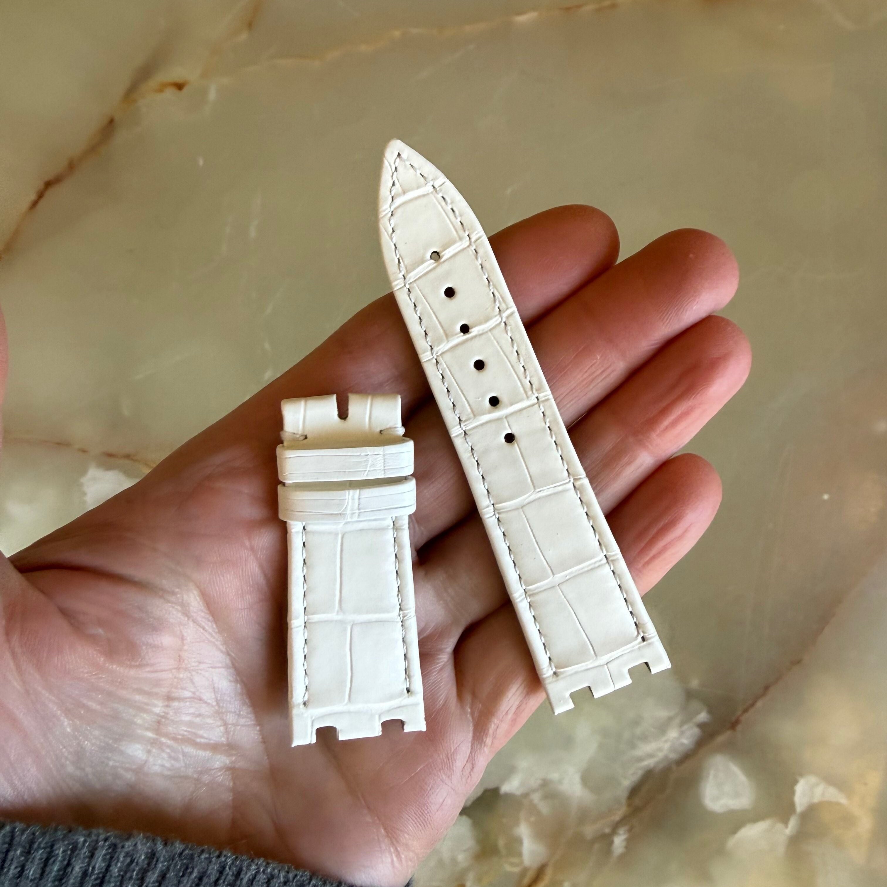 Authentic Audemars Piguet Royal Oak White Alligator Watch Band Strap 21mm