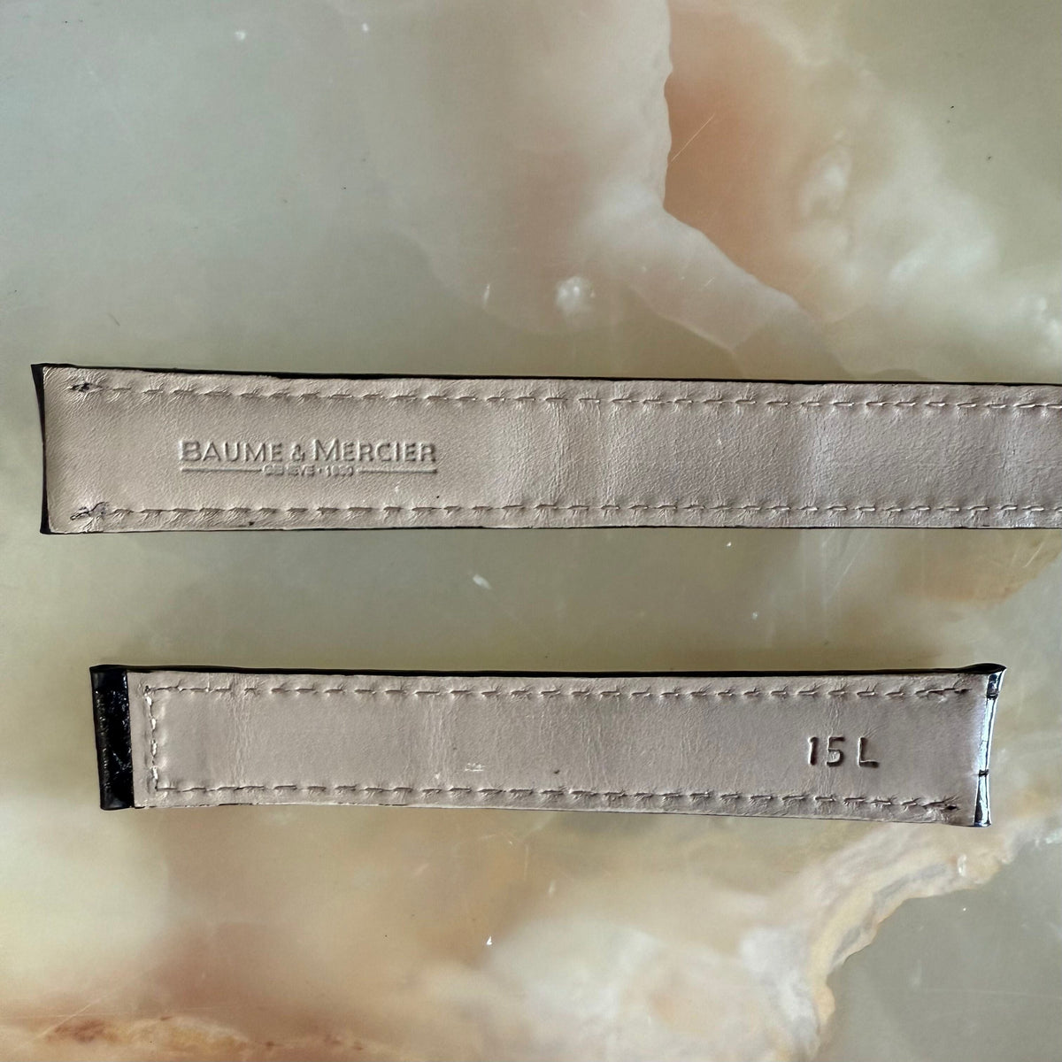 Authentic Baume & Mercier Black Alligator Watch Strap Band 15mm