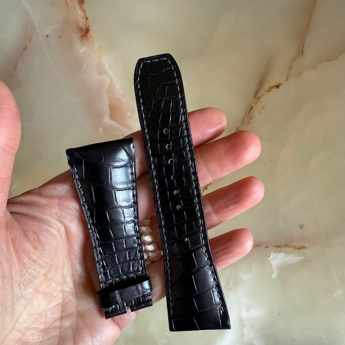 Authentic Baume & Mercier Black Alligator Watch Strap Band 29mm