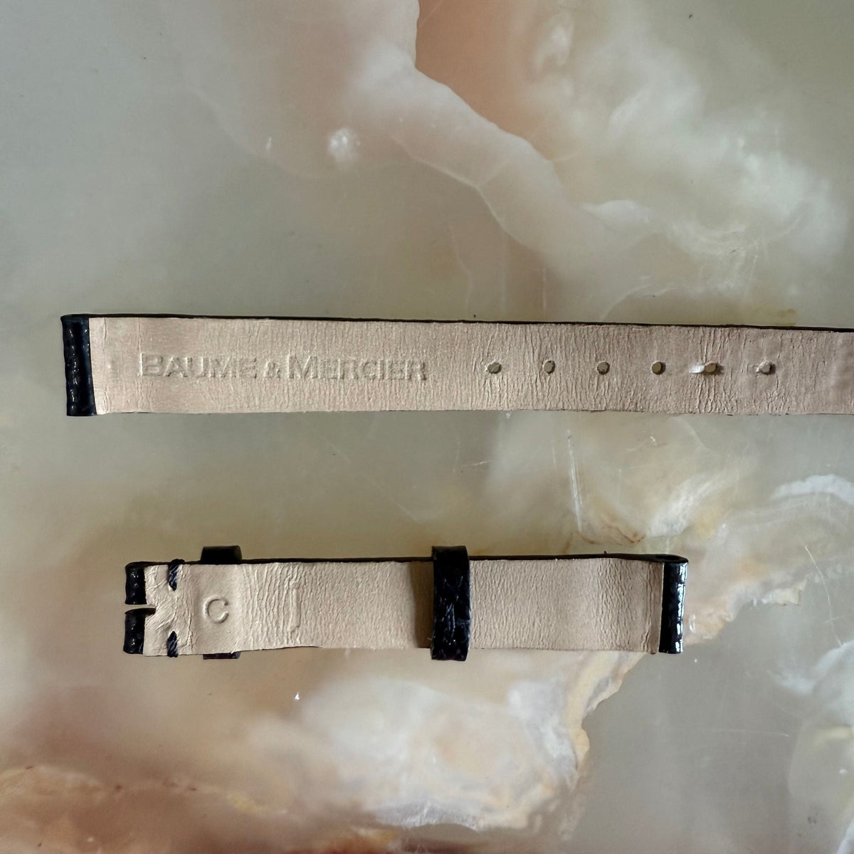 Authentic Baume & Mercier Black Lizard Watch Strap Band 11mm