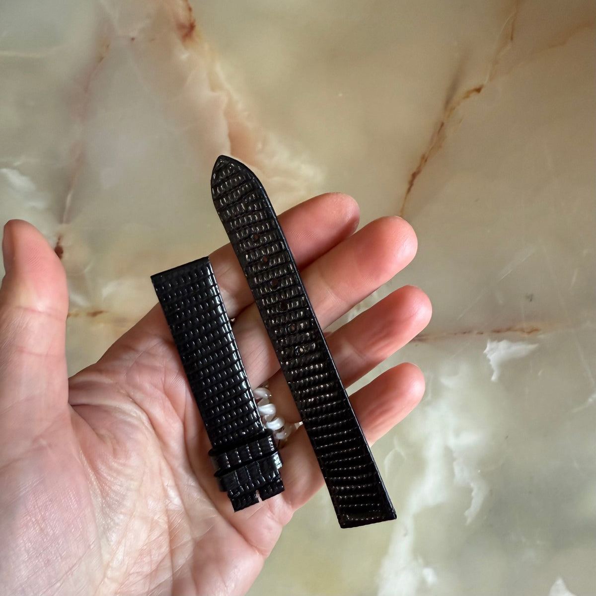Authentic Baume & Mercier Black Lizard Watch Strap Band 17mm