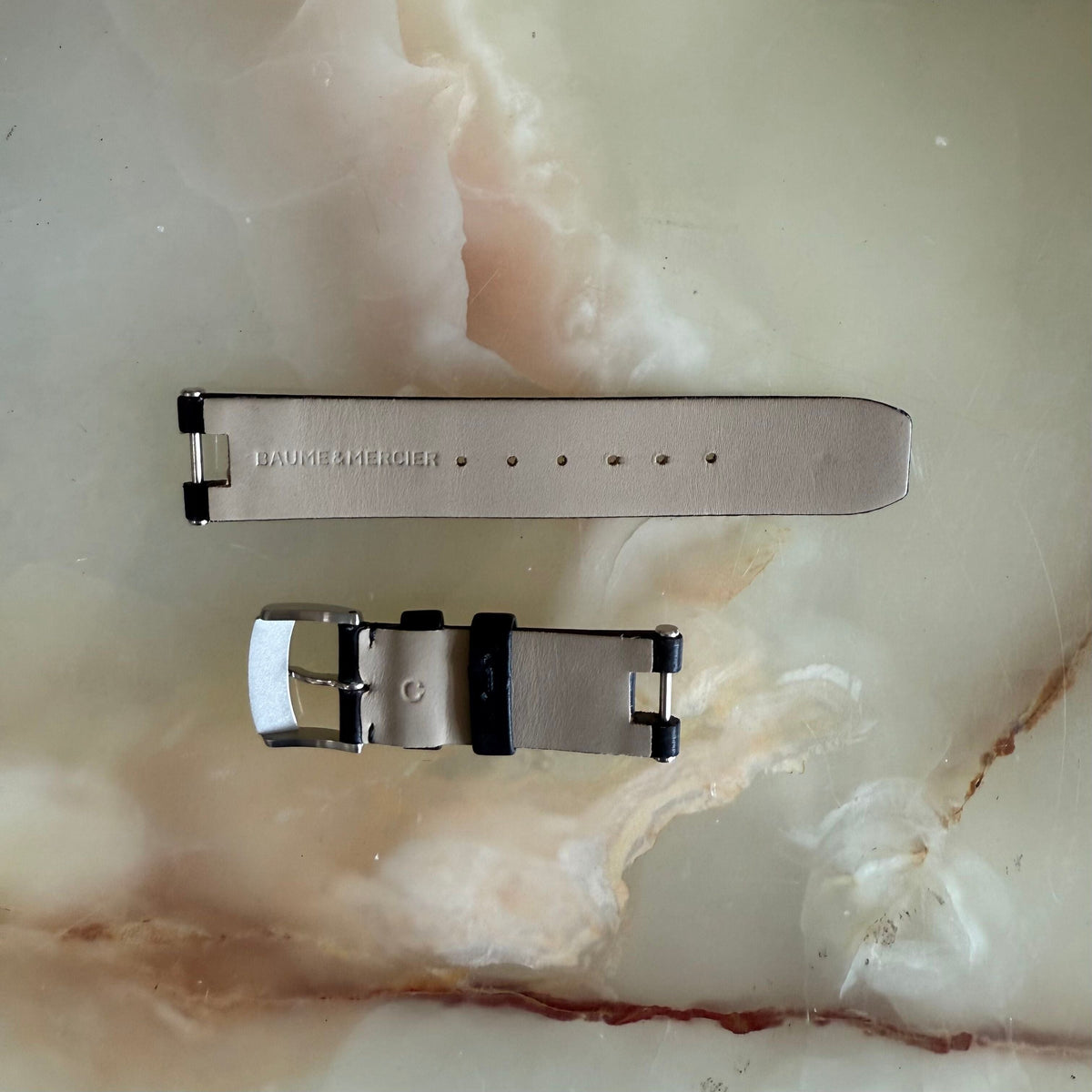 Authentic Baume & Mercier Black Satin Watch Strap Band 16mm with Buckle