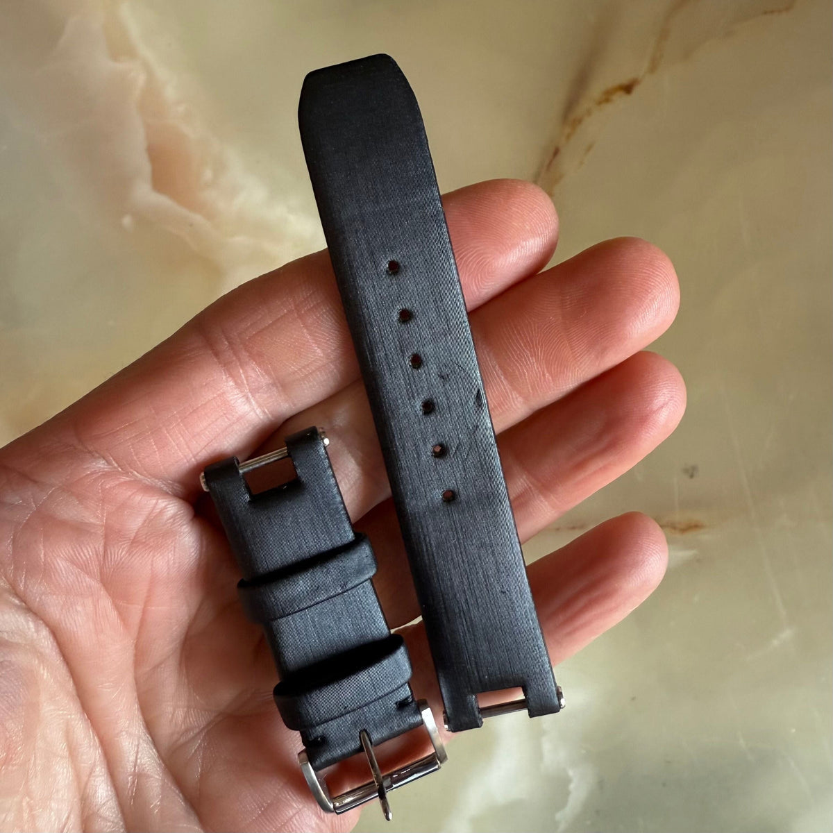Authentic Baume & Mercier Black Satin Watch Strap Band 16mm with Buckle