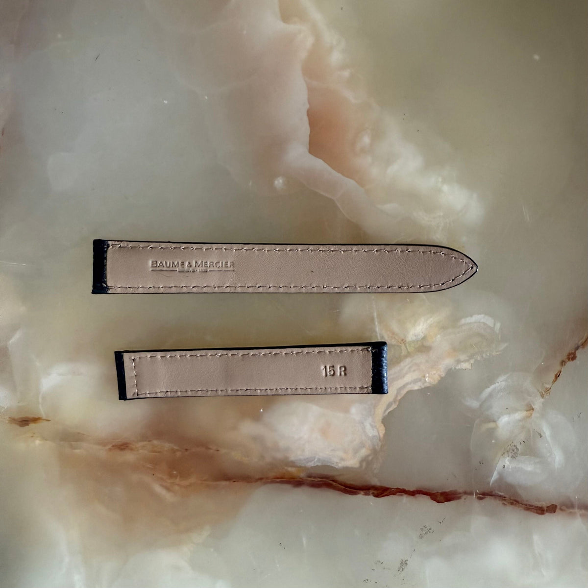 Authentic Baume & Mercier Blue Calfskin Watch Strap Band 15mm