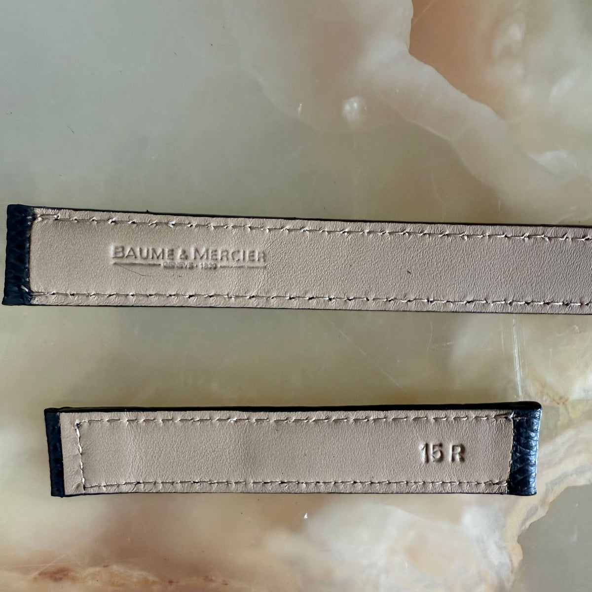 Authentic Baume & Mercier Blue Calfskin Watch Strap Band 15mm