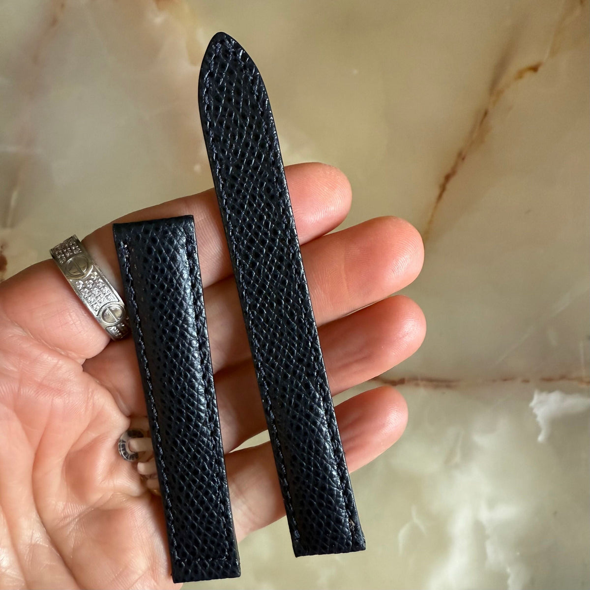 Authentic Baume & Mercier Blue Calfskin Watch Strap Band 15mm