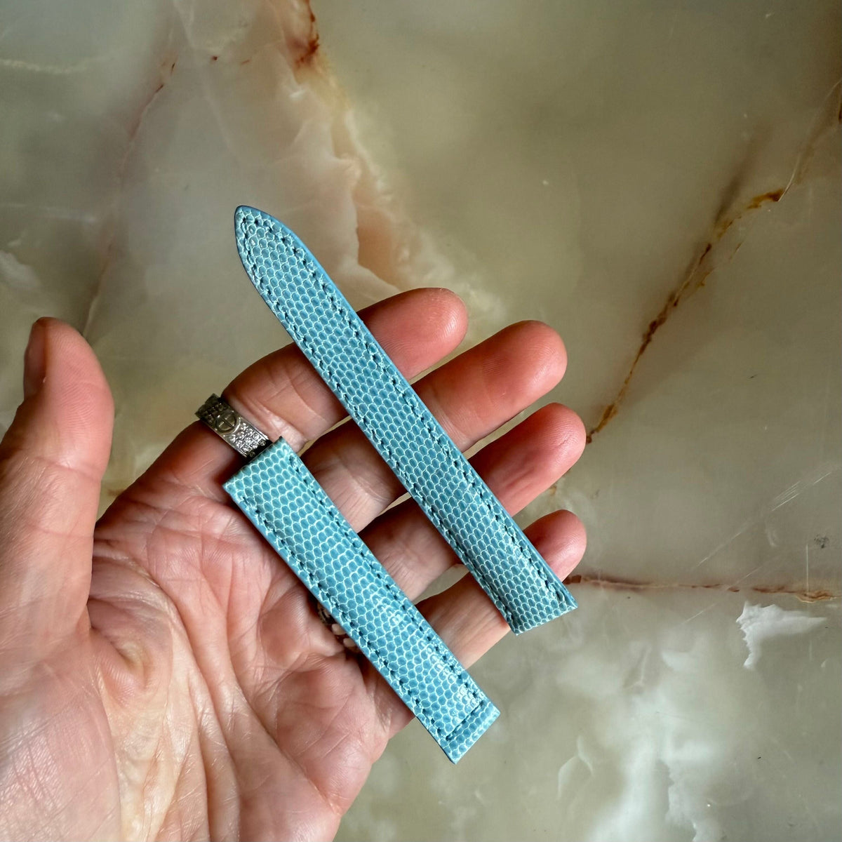 Authentic Baume & Mercier Blue Lizard Watch Strap Band 15mm