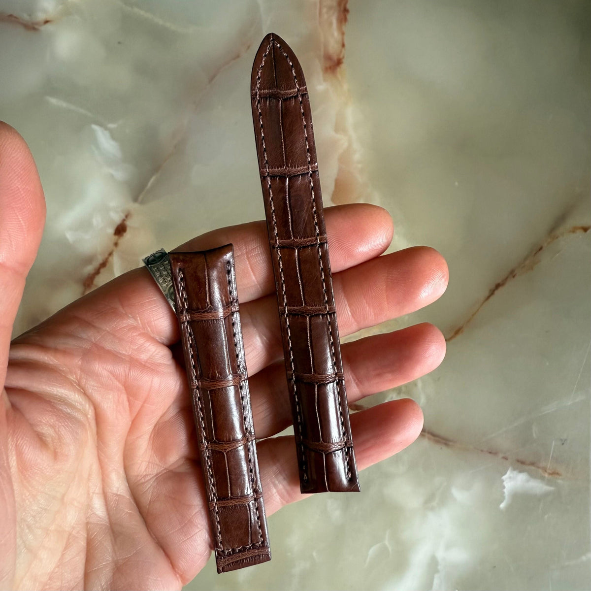 Authentic Baume & Mercier Brown Alligator Watch Strap Band 15mm