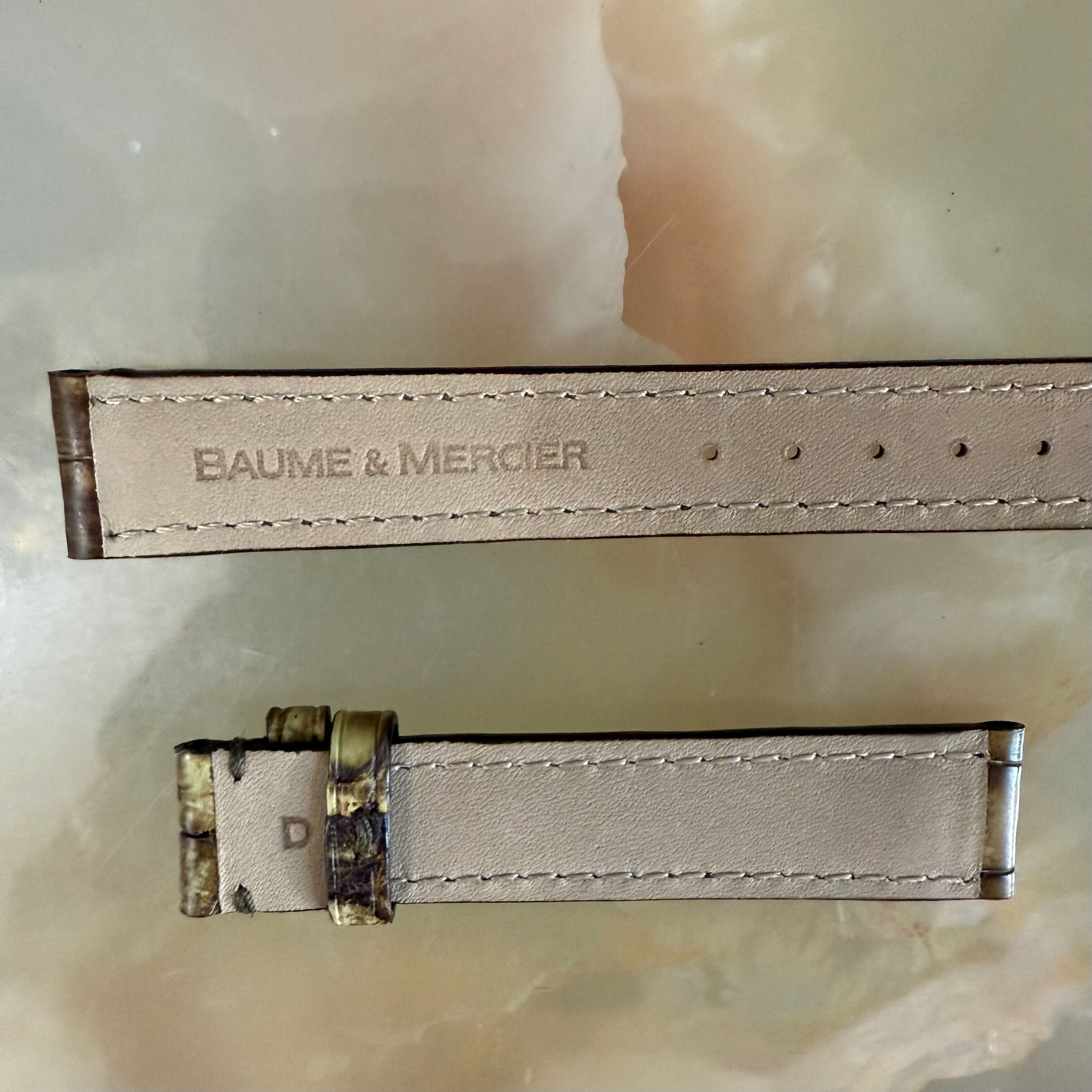 Authentic Baume & Mercier Brown Greenish Alligator Watch Strap Band 15mm