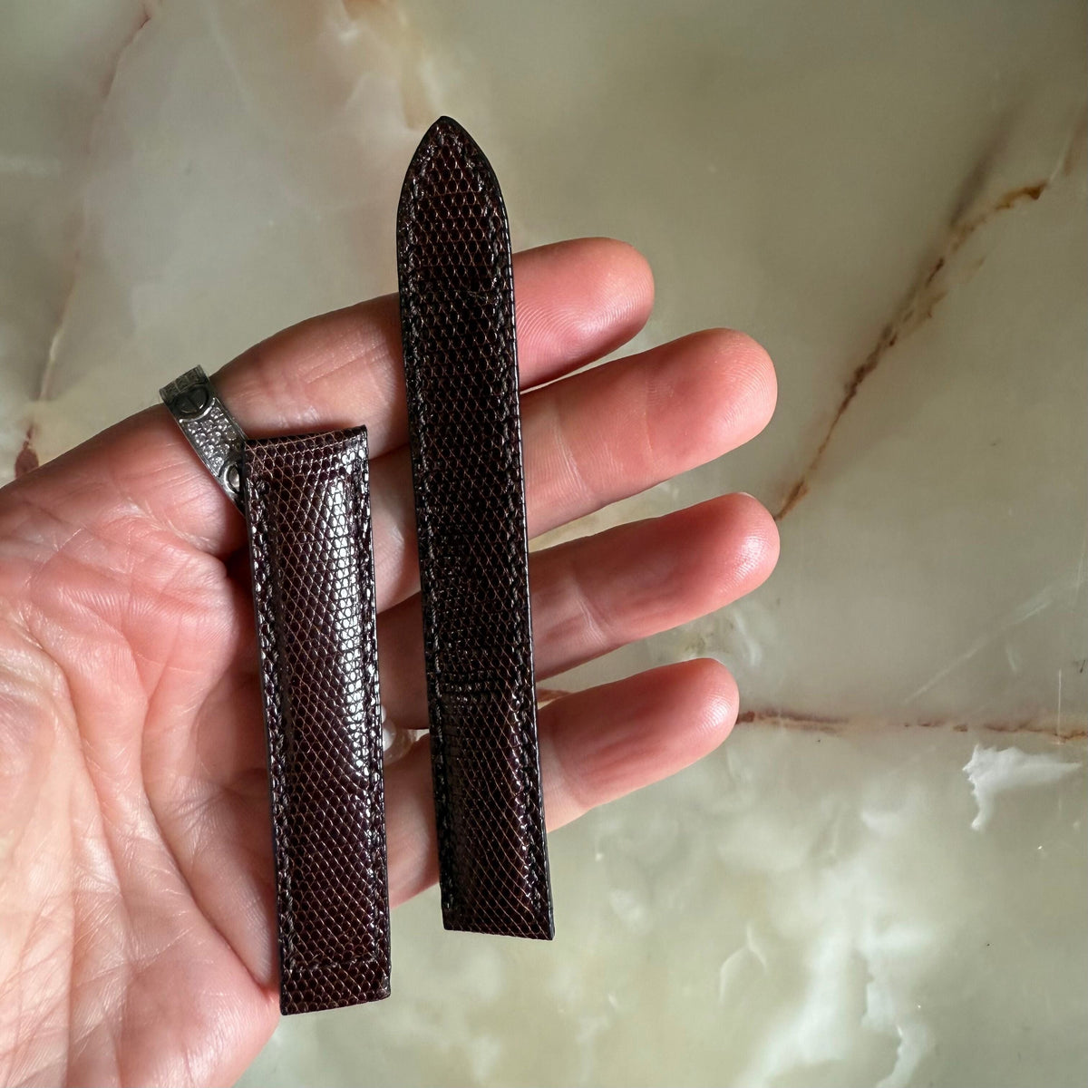 Authentic Baume & Mercier Brown Lizard Watch Strap Band 15mm