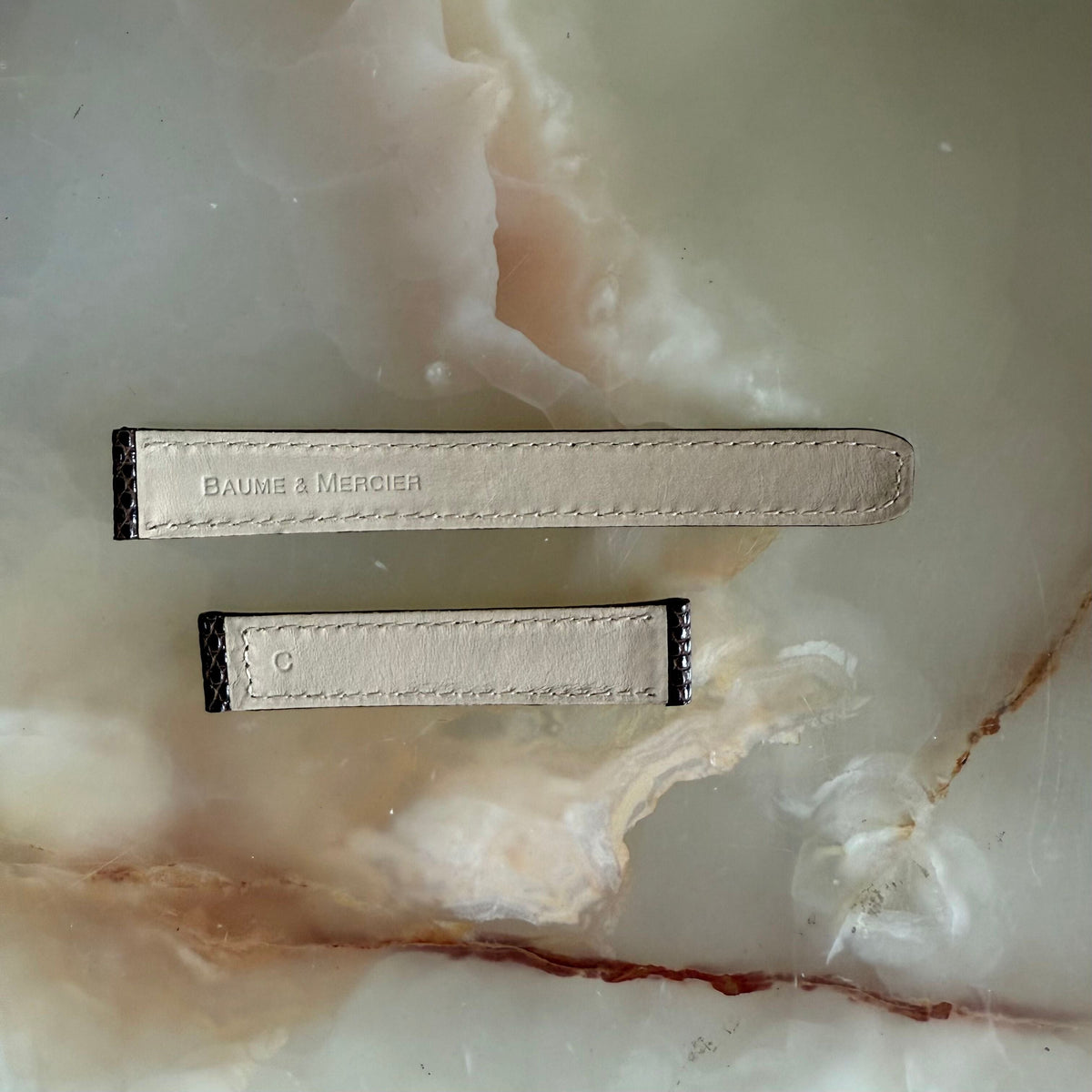 Authentic Baume & Mercier Brown Lizard Watch Strap Band 15mm