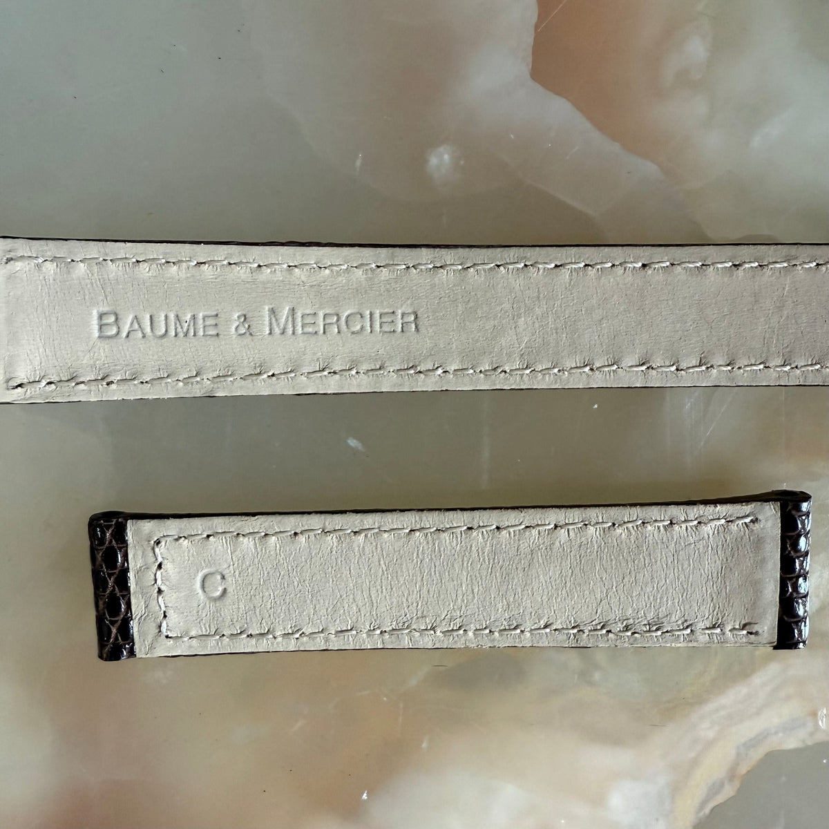 Authentic Baume & Mercier Brown Lizard Watch Strap Band 15mm