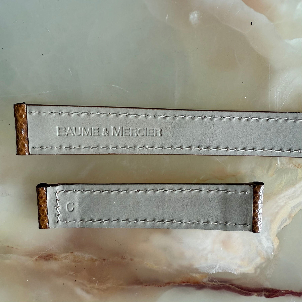 Authentic Baume & Mercier Brown Lizard Watch Strap Band 15mm
