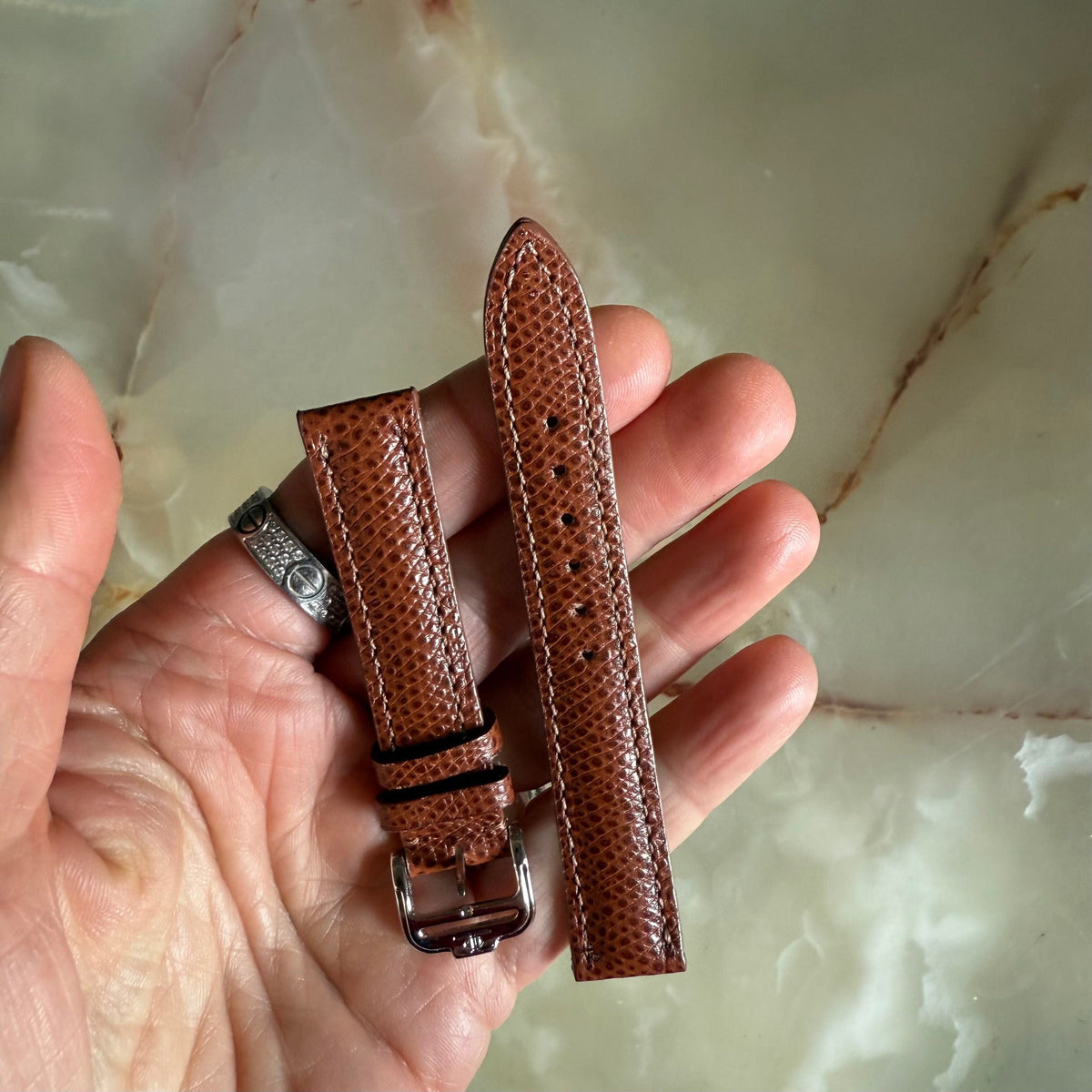 Authentic Baume & Mercier Brown Lizard Watch Strap Band 15mm with Buckle