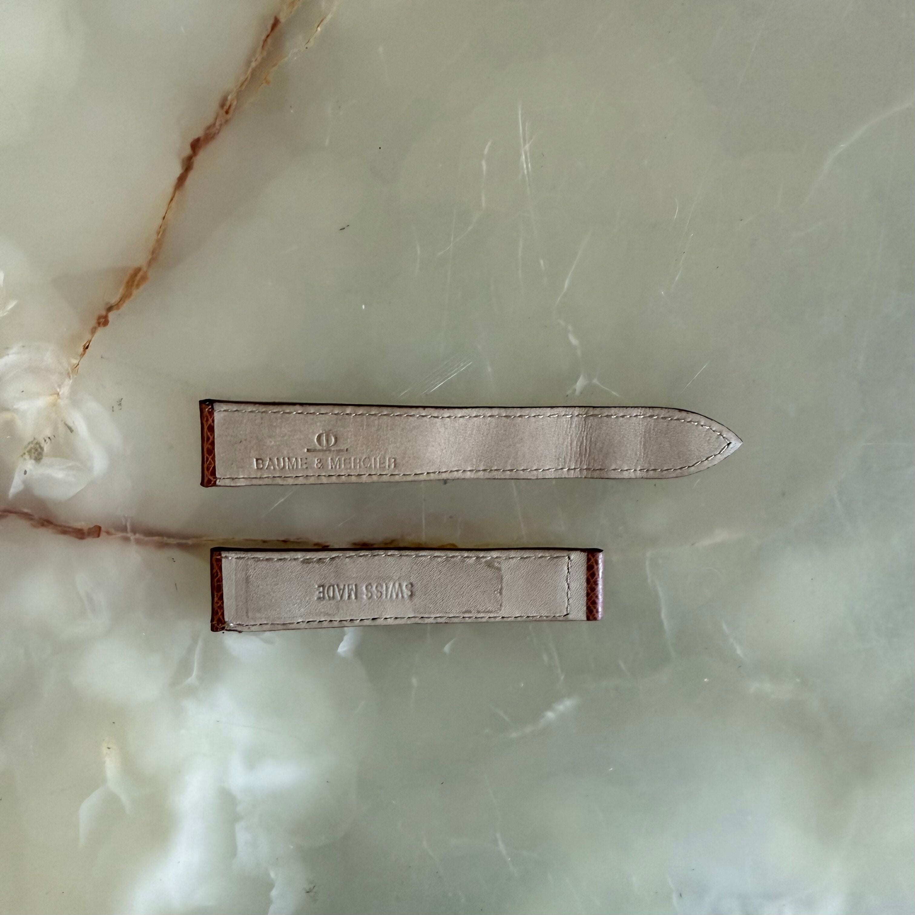 Authentic Baume & Mercier Brown Lizard Watch Strap Band 18mm
