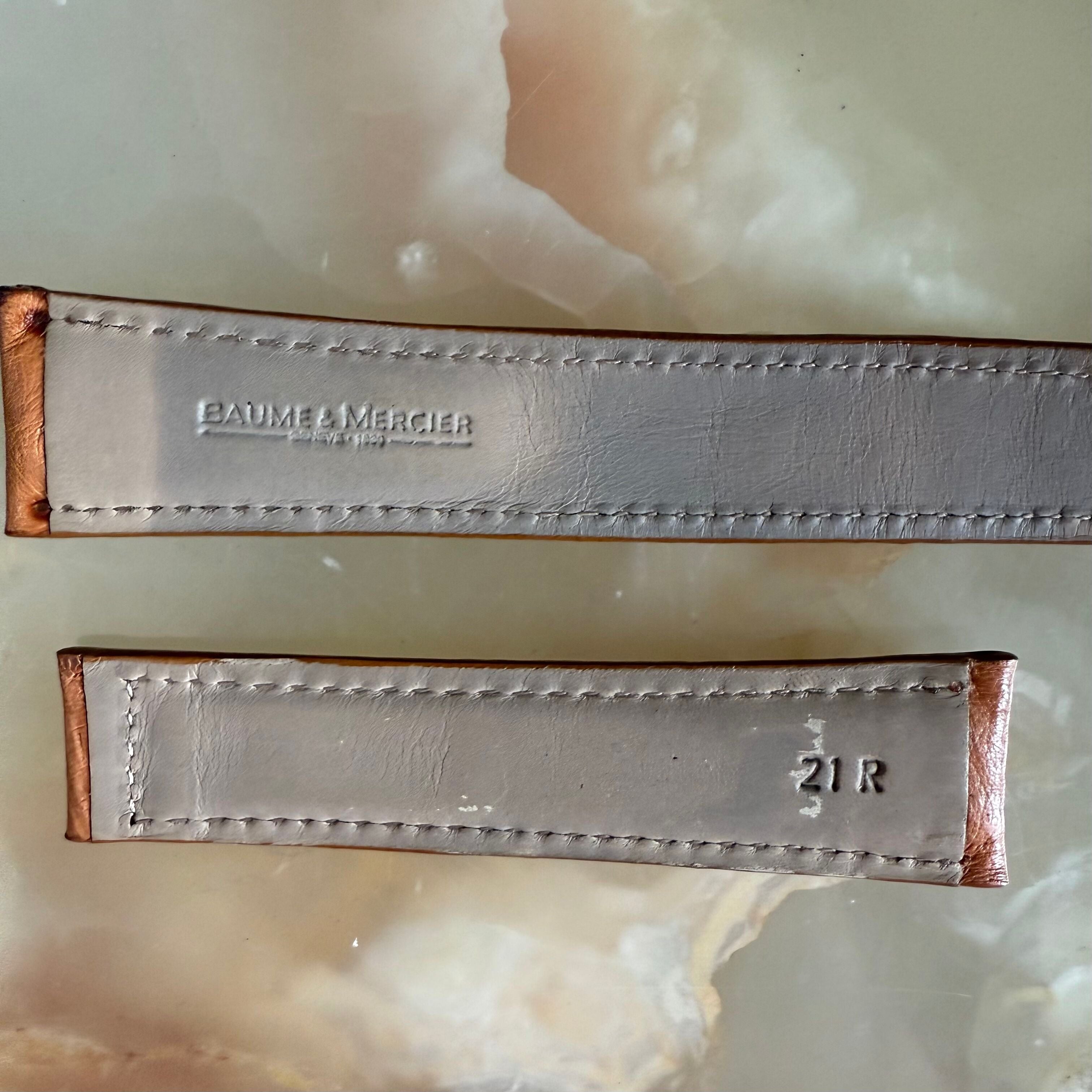 Authentic Baume & Mercier Brown Ostrich Watch Strap Band 21mm