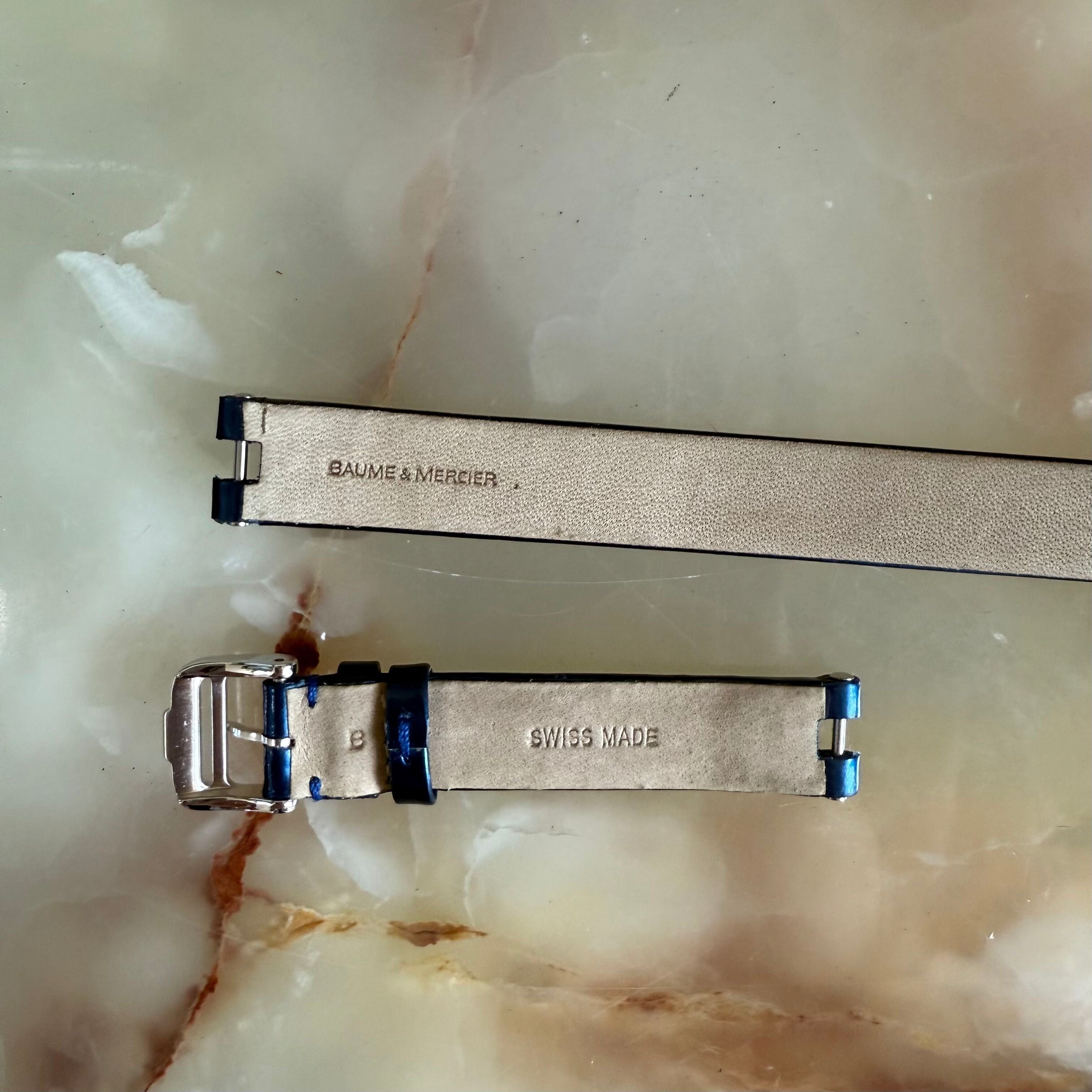Authentic Baume & Mercier Linea Blue Varnished Wrap Watch Strap Band 14mm