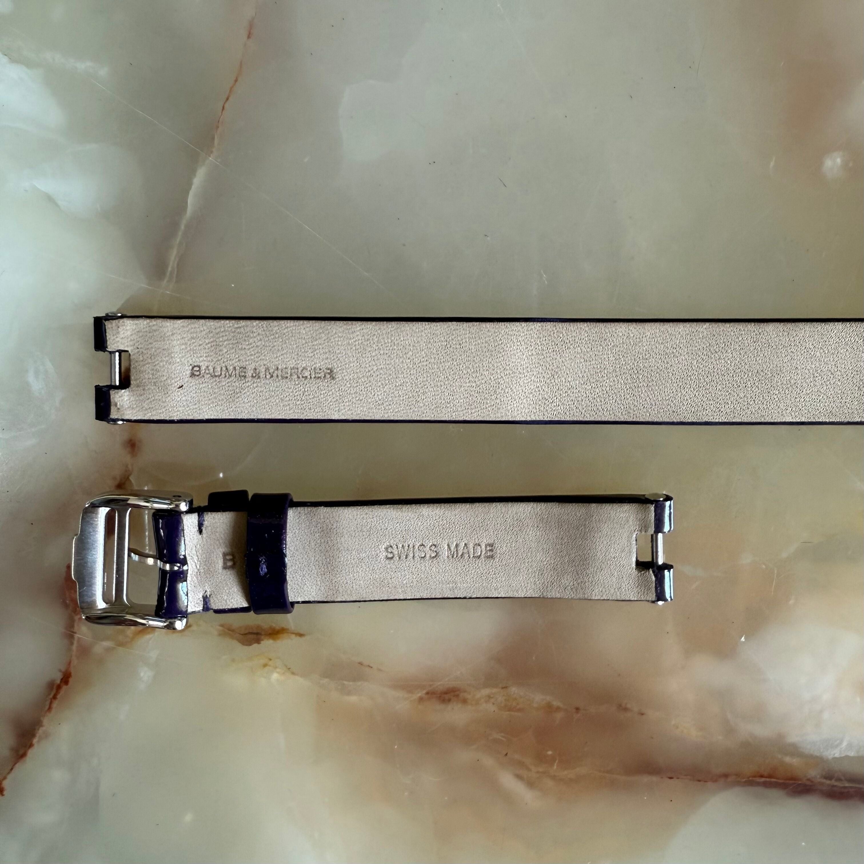 Authentic Baume & Mercier Linea Purple Varnished Wrap Watch Strap Band 14mm