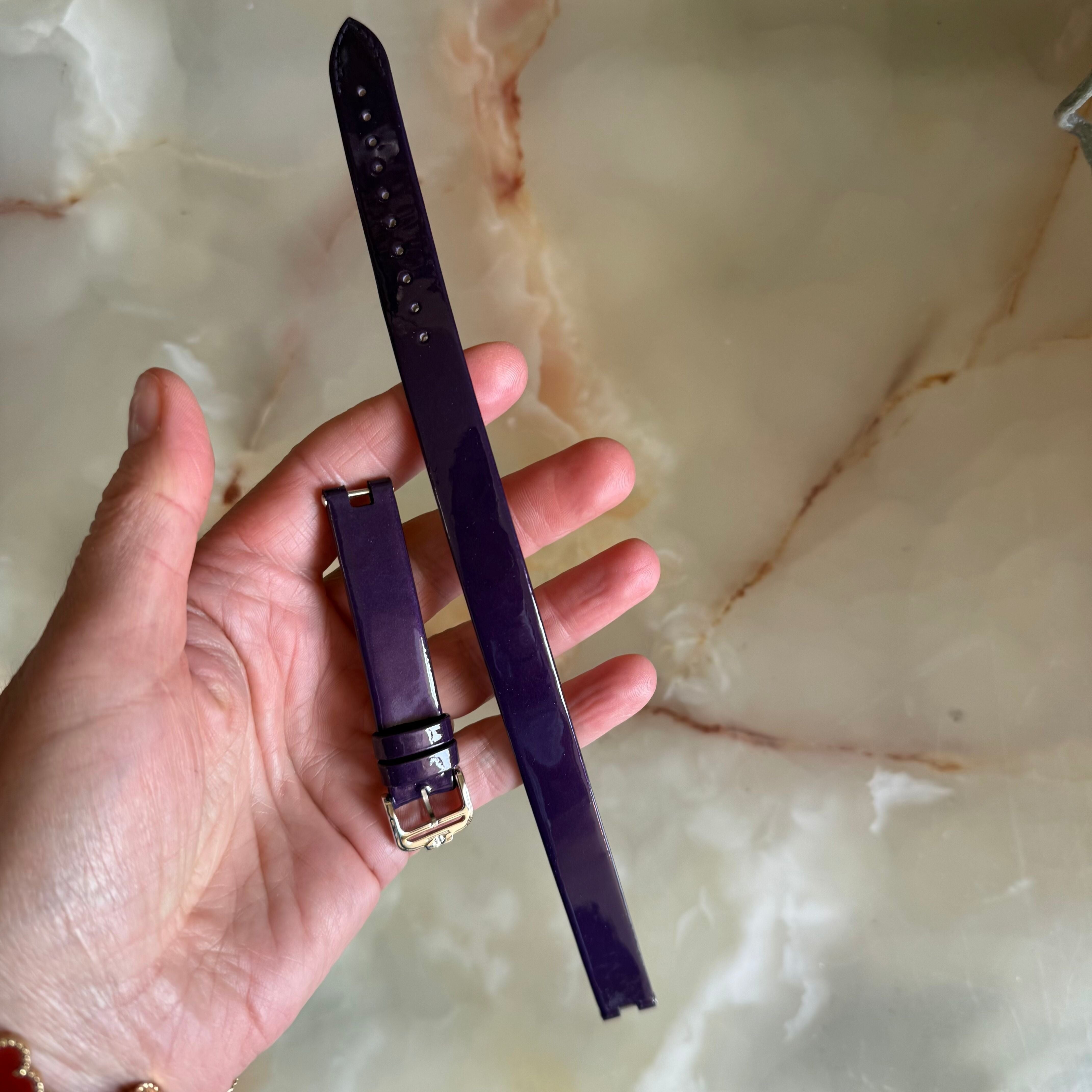 Authentic Baume & Mercier Linea Purple Varnished Wrap Watch Strap Band 14mm