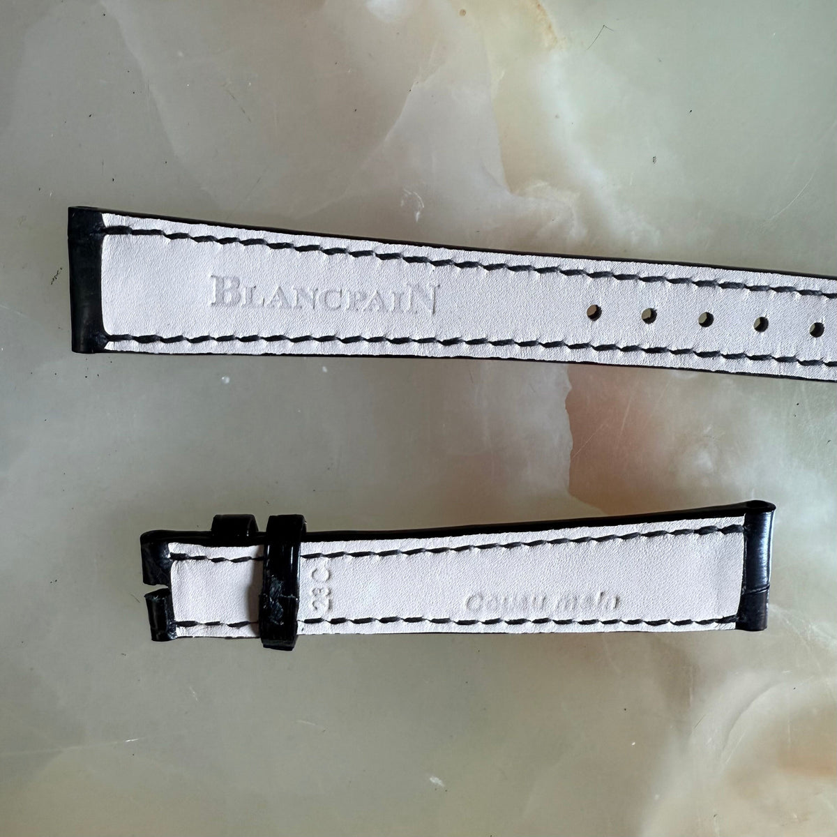 Authentic Blancpain Black Alligator Watch Strap Band 15mm