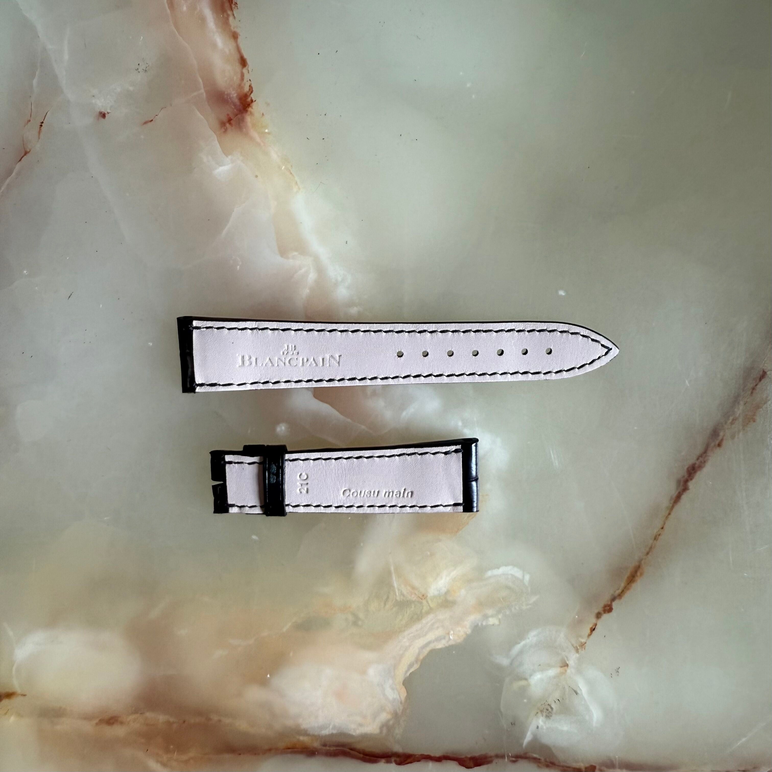 Authentic Blancpain Black Alligator Watch Strap Band 18mm