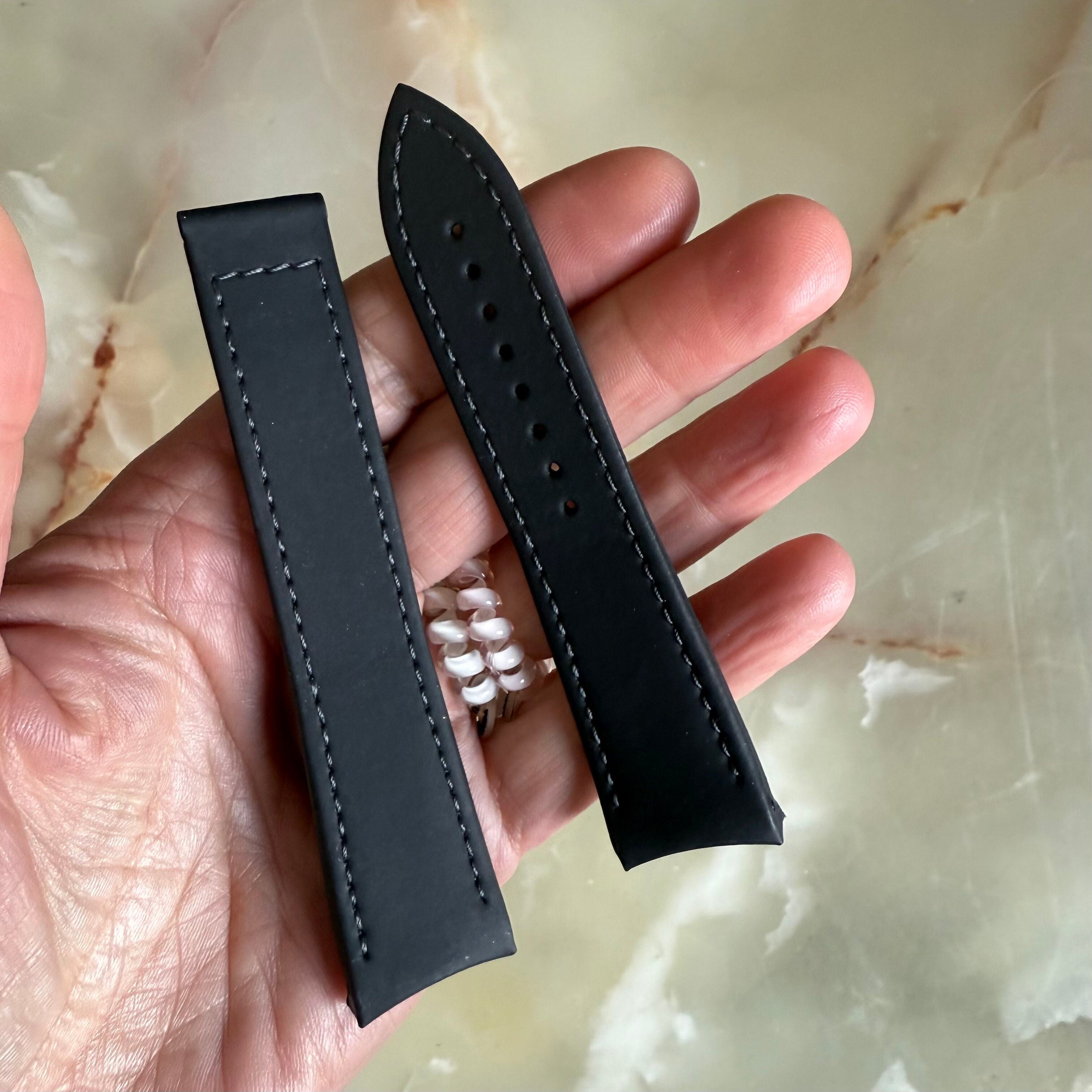 Authentic Blancpain Black Rubber Watch Strap Band 22mm