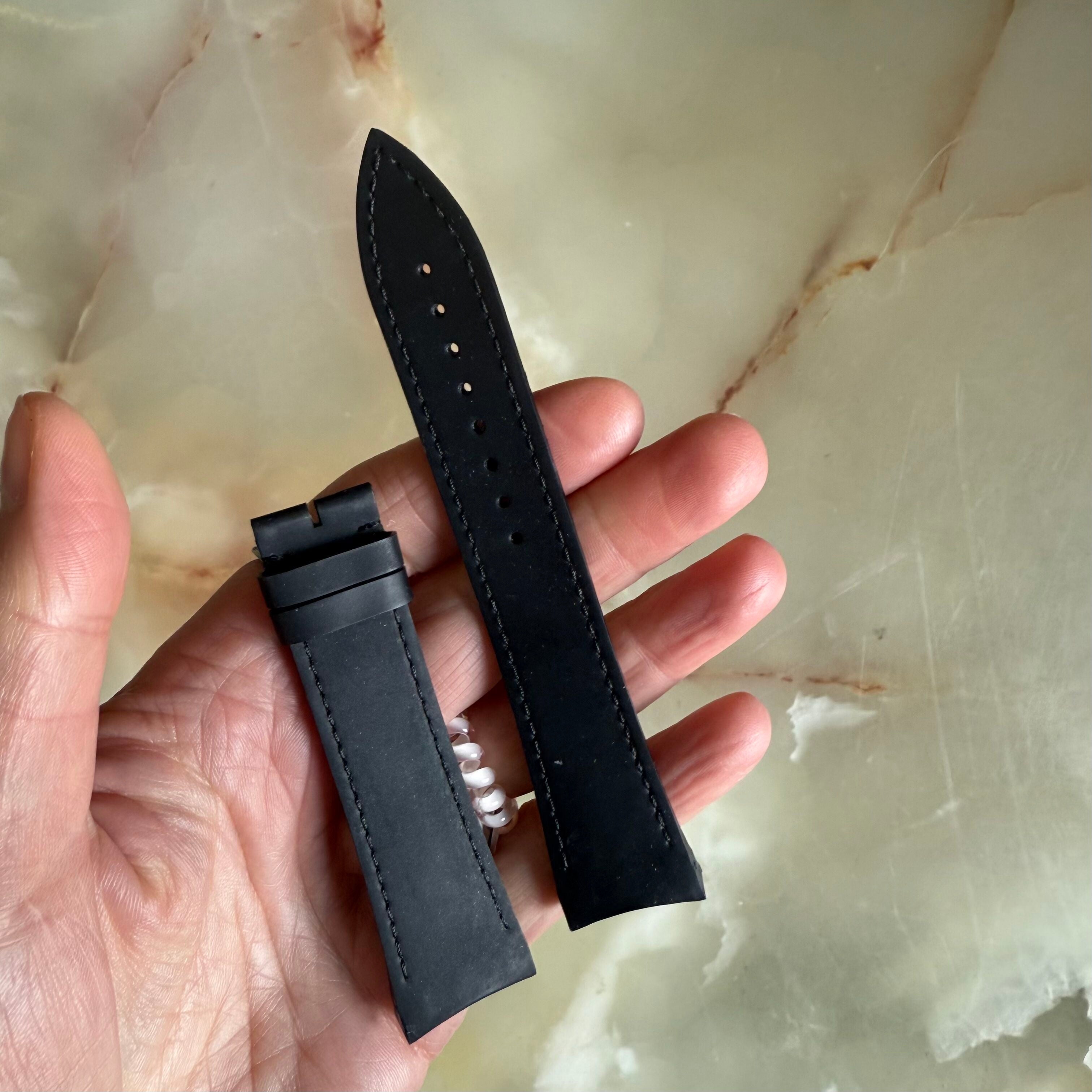 Authentic Blancpain Black Rubber Watch Strap Band 22mm 2041 EE2