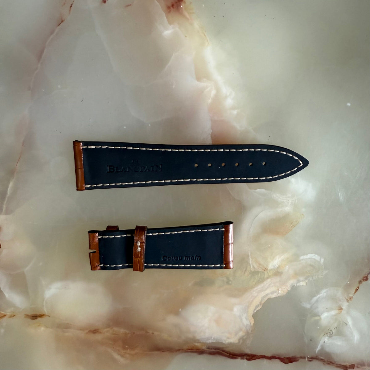 Authentic Blancpain Brown Alligator Watch Strap Band 22mm