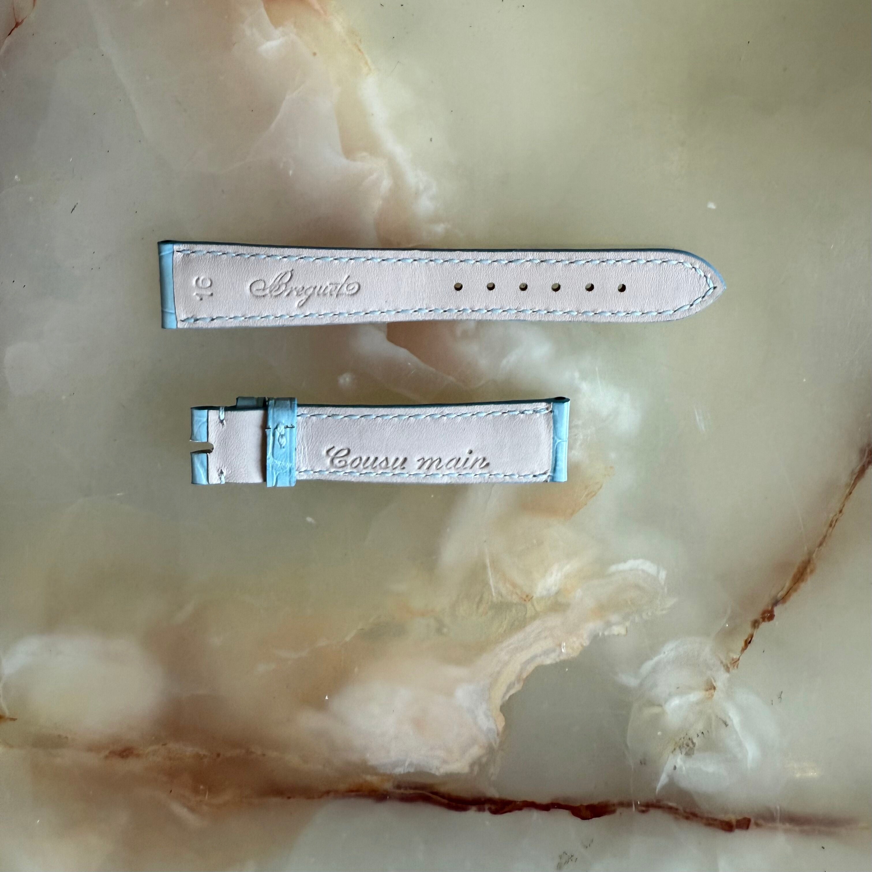 Authentic Breguet Baby Blue Alligator Watch Strap Band 16mm