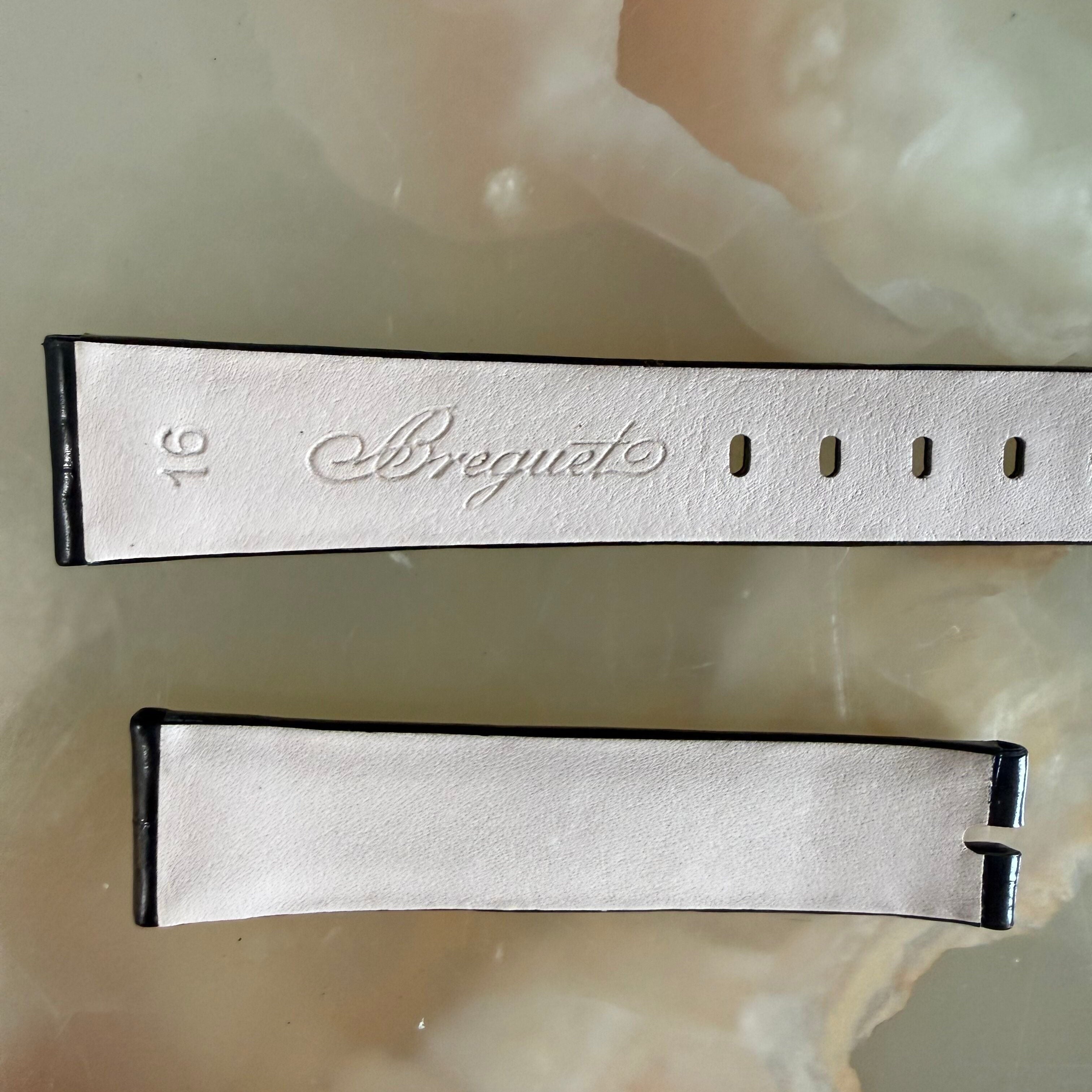 Authentic Breguet Black Alligator Shiny Watch Band Strap 16mm