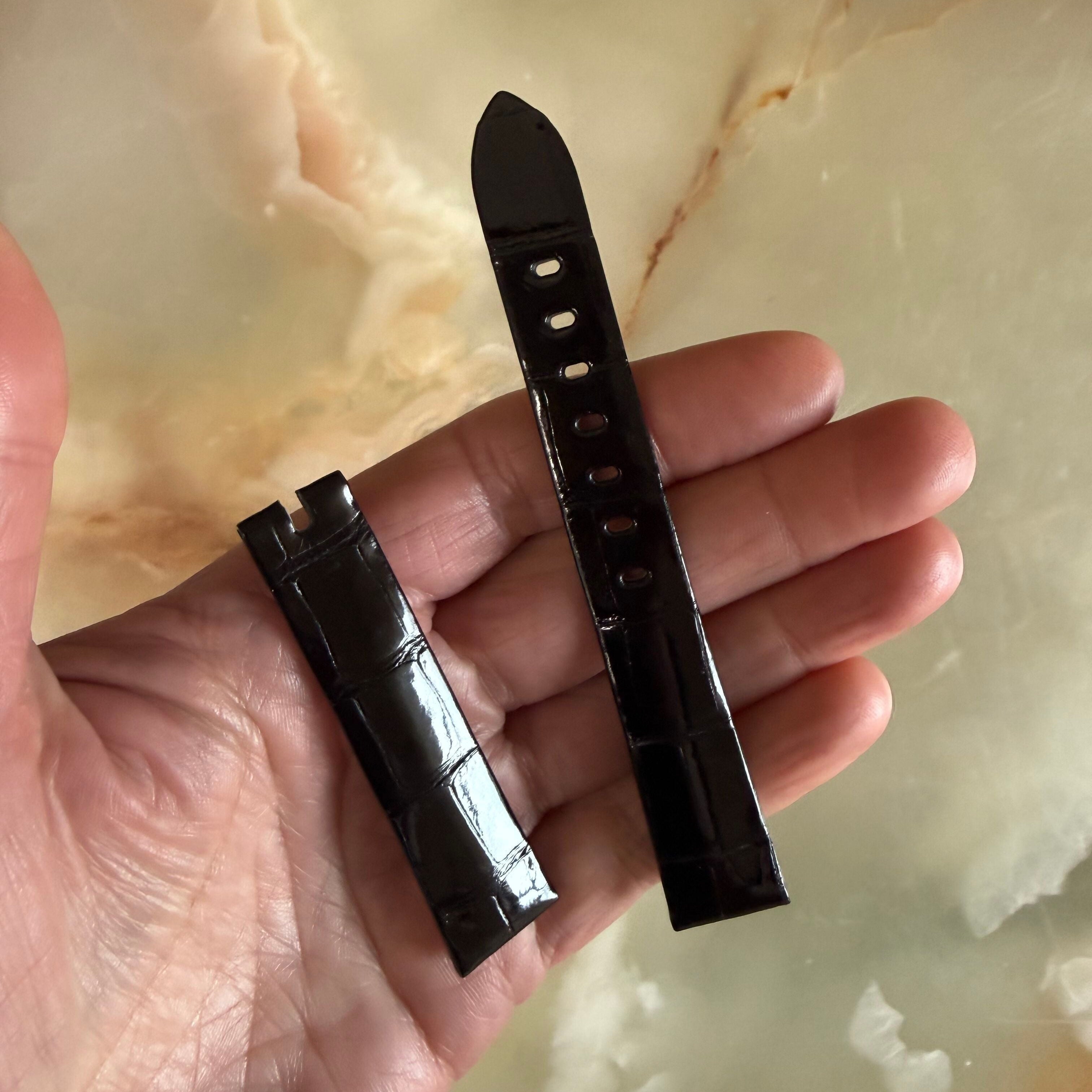 Authentic Breguet Black Alligator Shiny Watch Band Strap 16mm