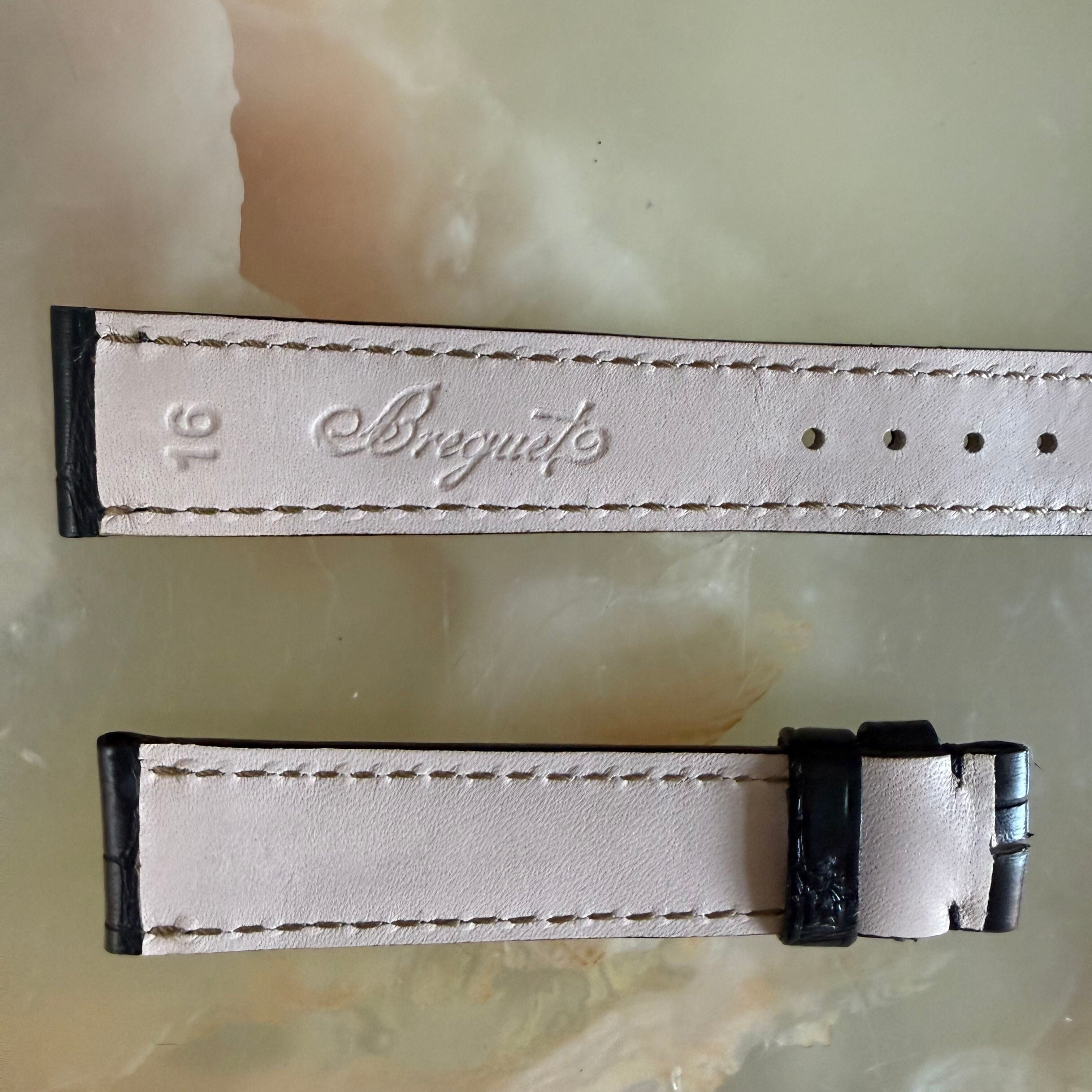 Authentic Breguet Black Alligator Watch Band Strap 16mm