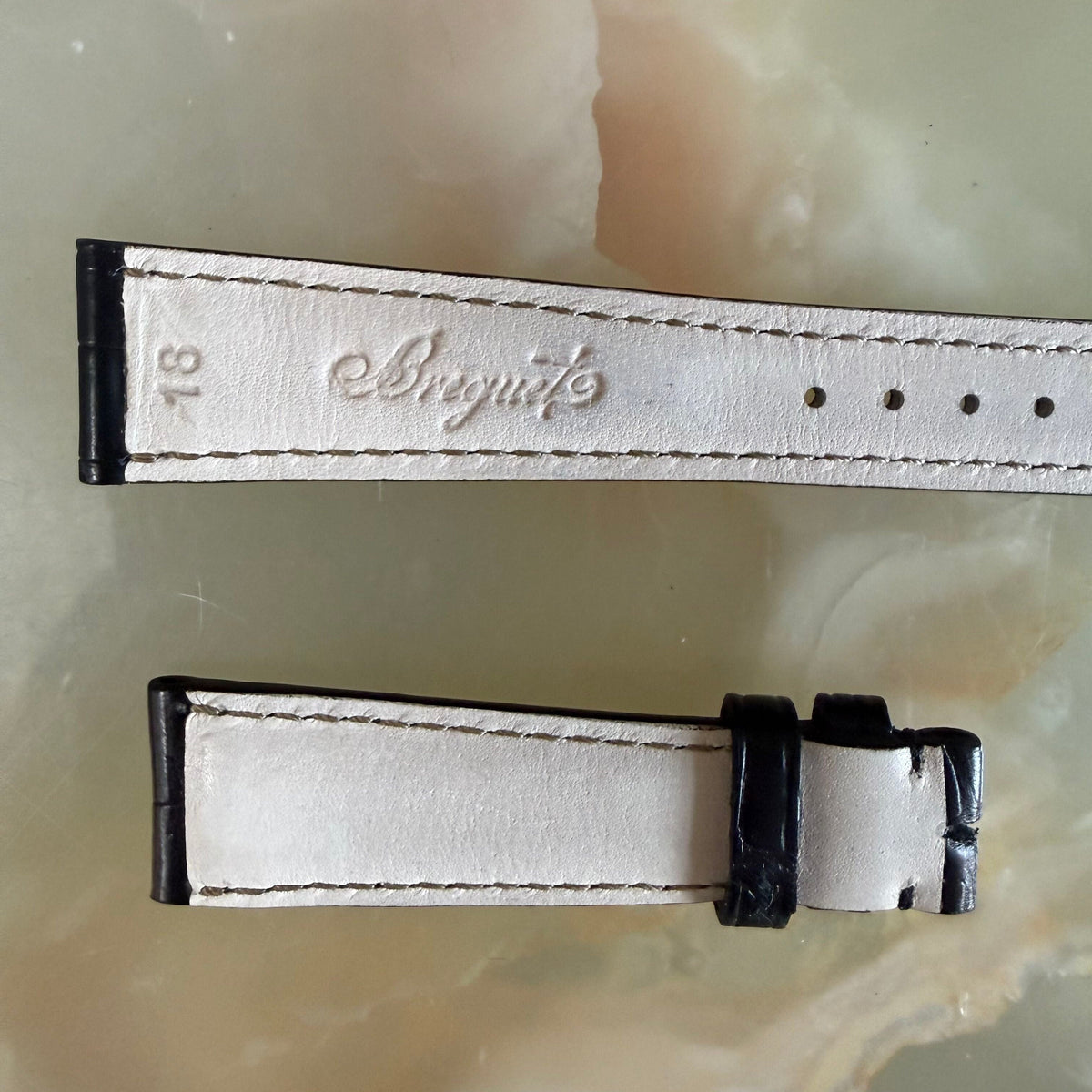 Authentic Breguet Black Alligator Watch Band Strap 18mm