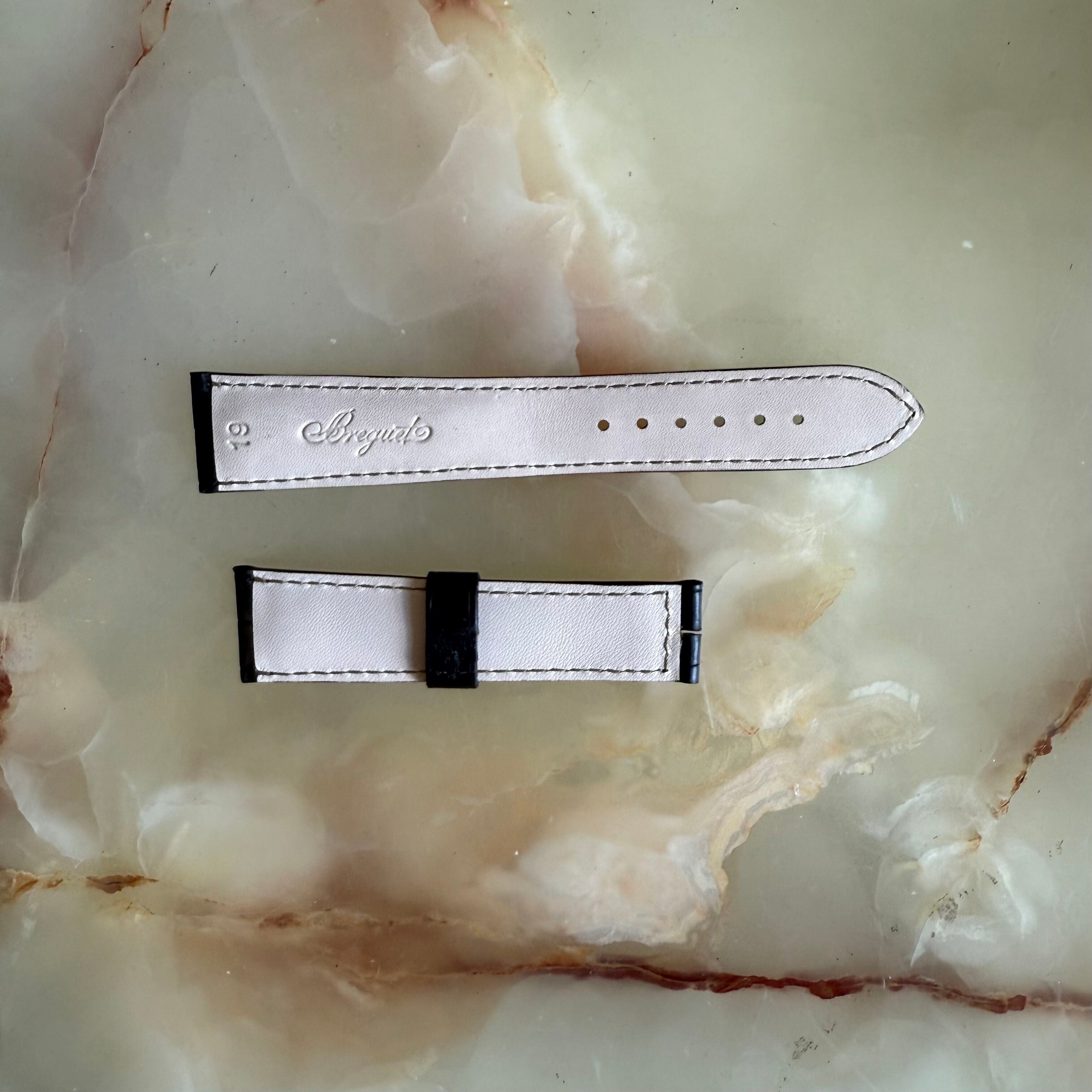 Authentic Breguet Black Alligator Watch Strap Band 19mm