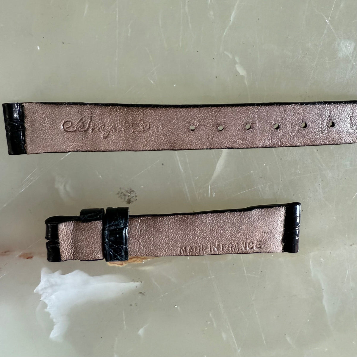 Authentic Breguet Black Crocodile Watch Strap Band 12.5mm
