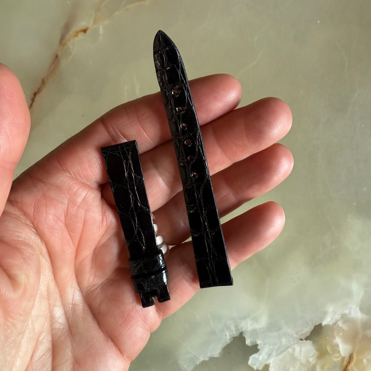 Authentic Breguet Black Crocodile Watch Strap Band 12.5mm
