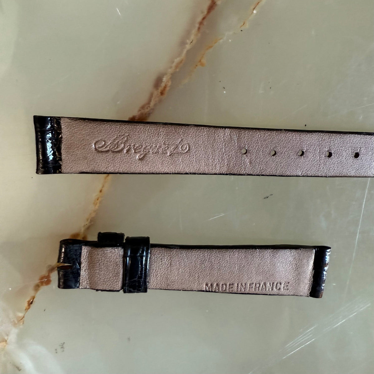Authentic Breguet Black Crocodile Watch Strap Band 13mm
